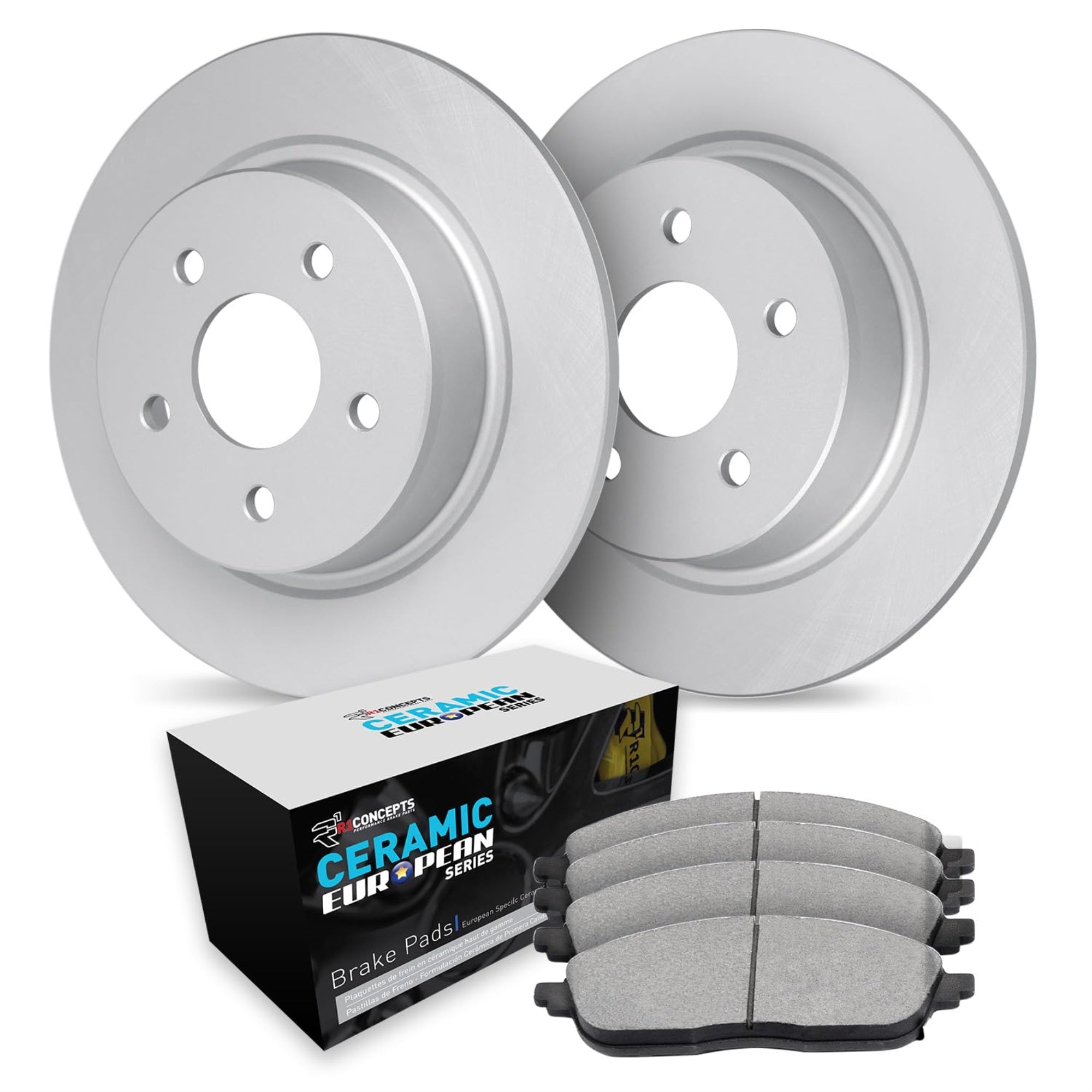 R1 Concepts Carbon Coated Disc Brake Rotor Set With Euro Ceramic Pads Wdtn1-73038