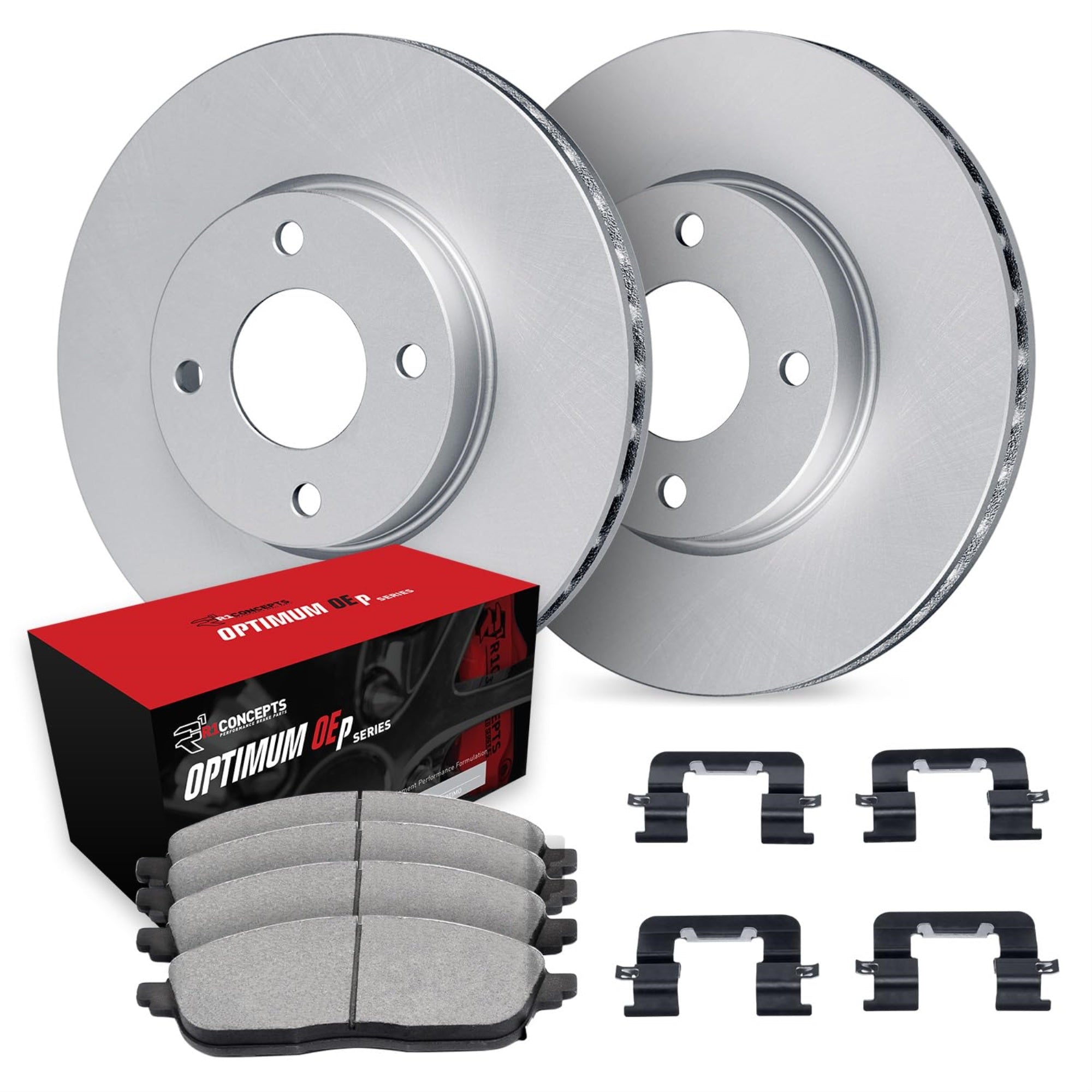 R1 Concepts Carbon Coated Disc Brake Rotor Set with Optimum Oe Pads and Hardware WDUH1-91007