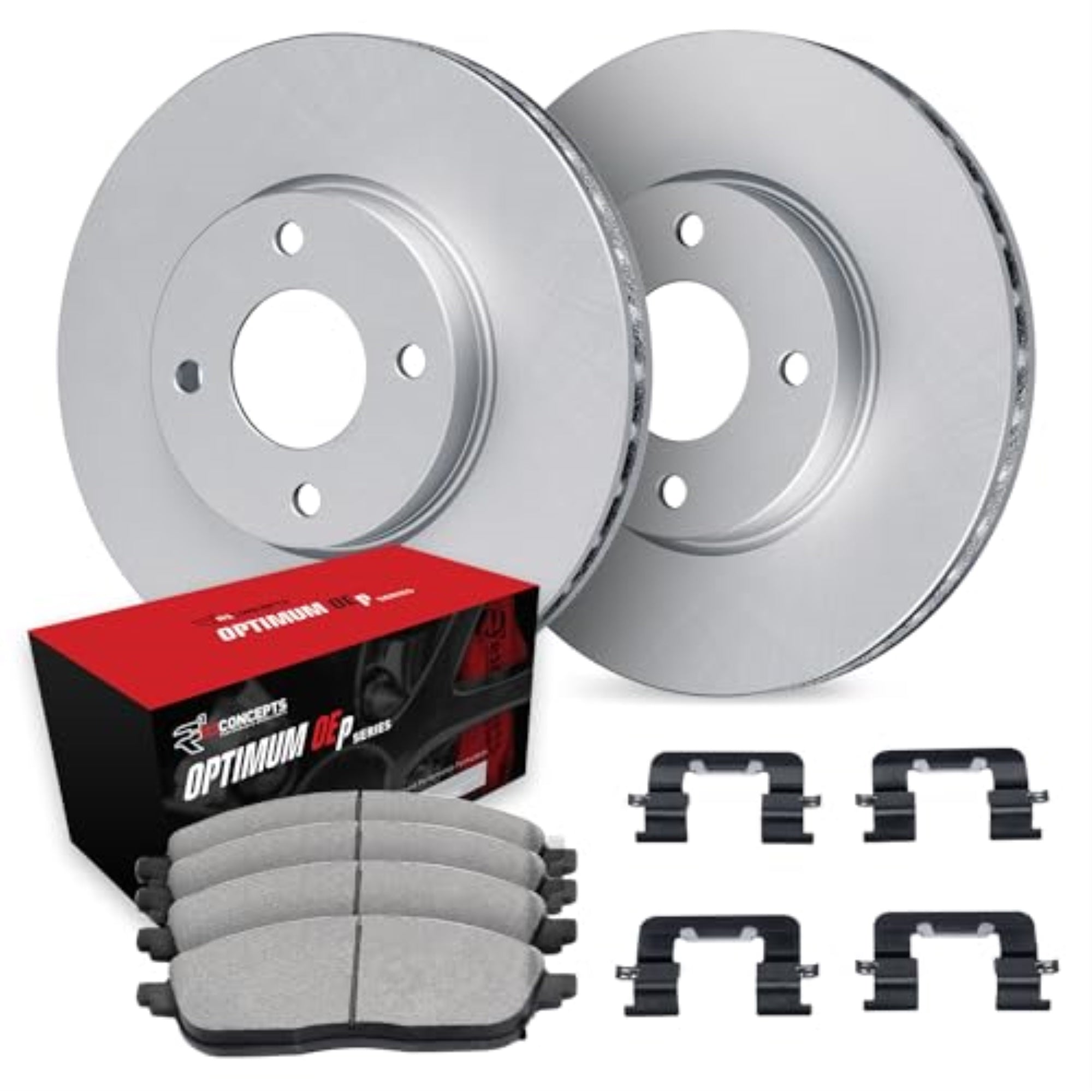 R1 Concepts Carbon Coated Disc Brake Rotor Set with Optimum Oe Pads and Hardware WDUH1-99012