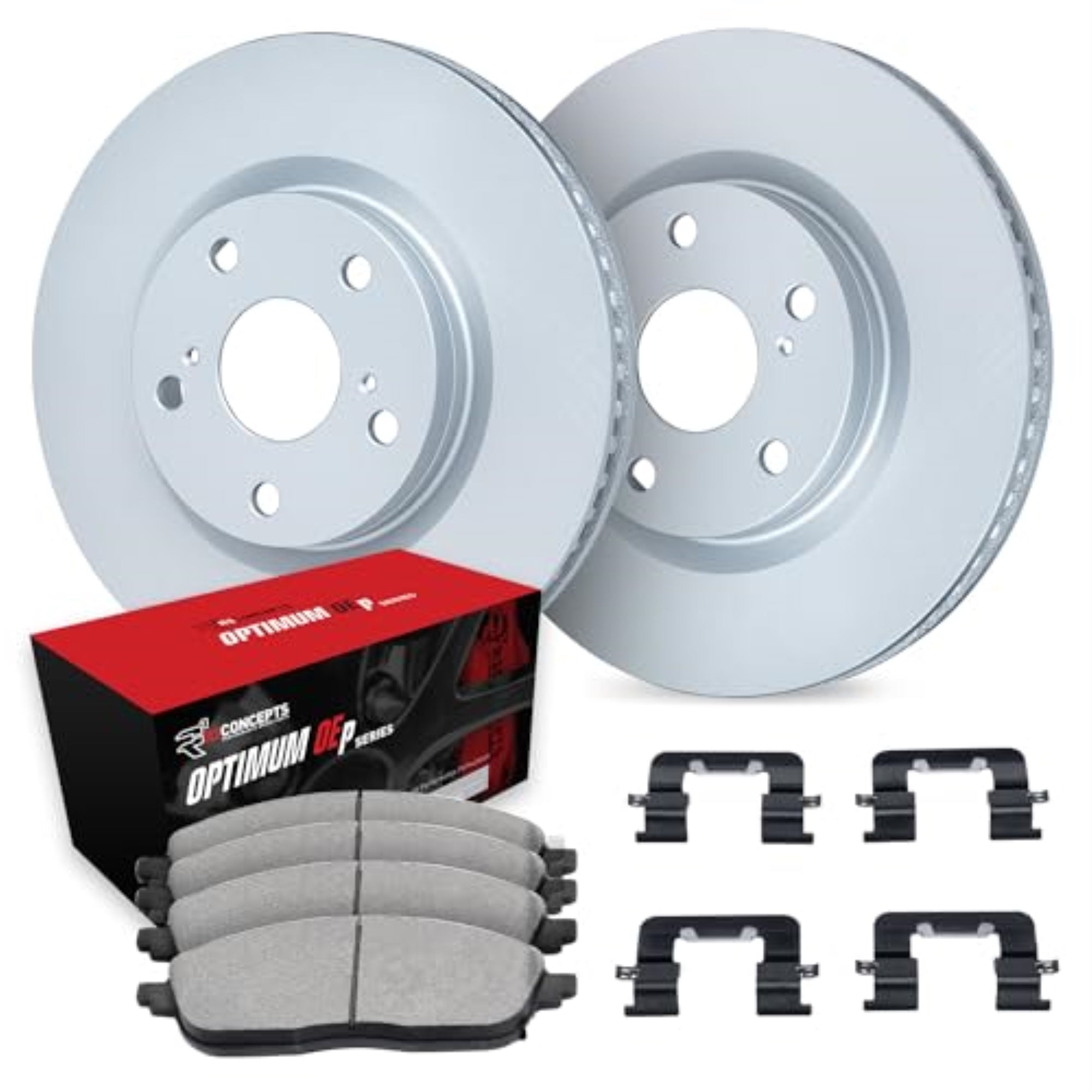 R1 Concepts Carbon Coated Disc Brake Rotor Set with Optimum Oe Pads and Hardware WDUH1-99233