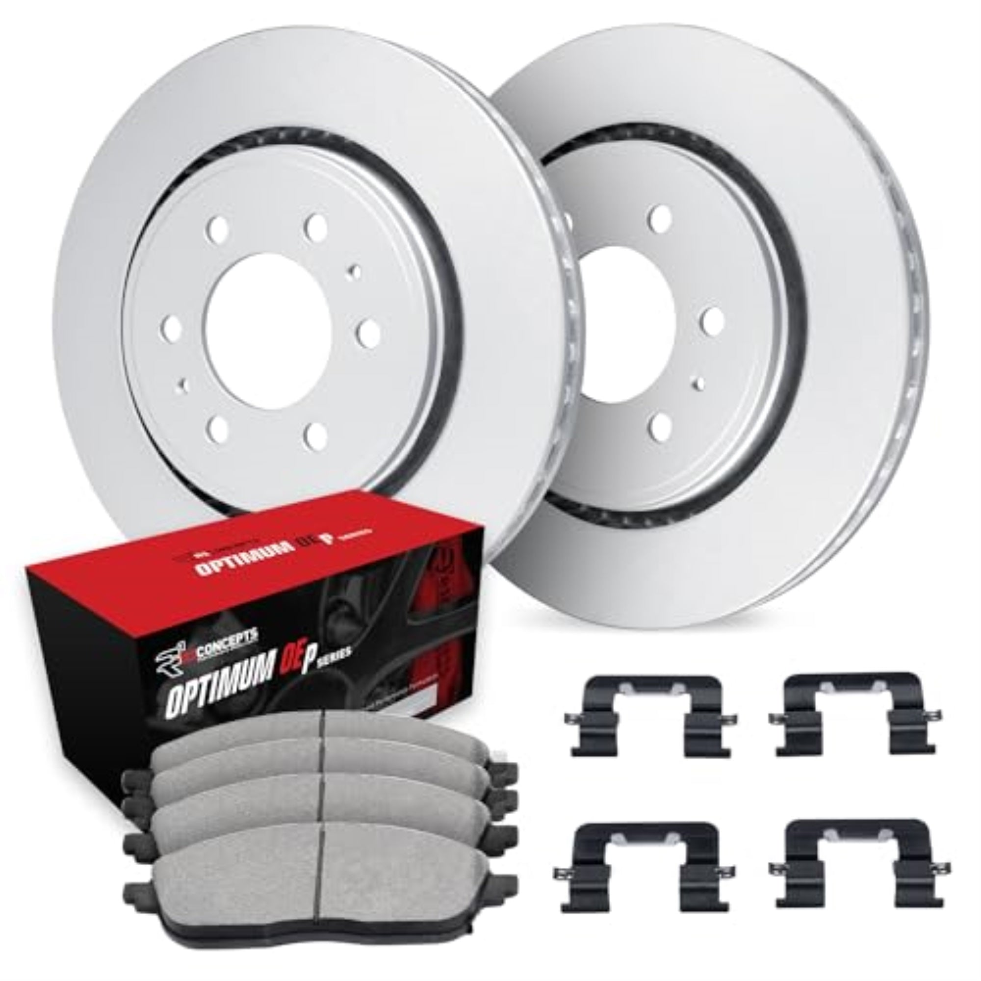 R1 Concepts Carbon Coated Disc Brake Rotor Set With Optimum Oe Pads And Hardware Wduh1-99257