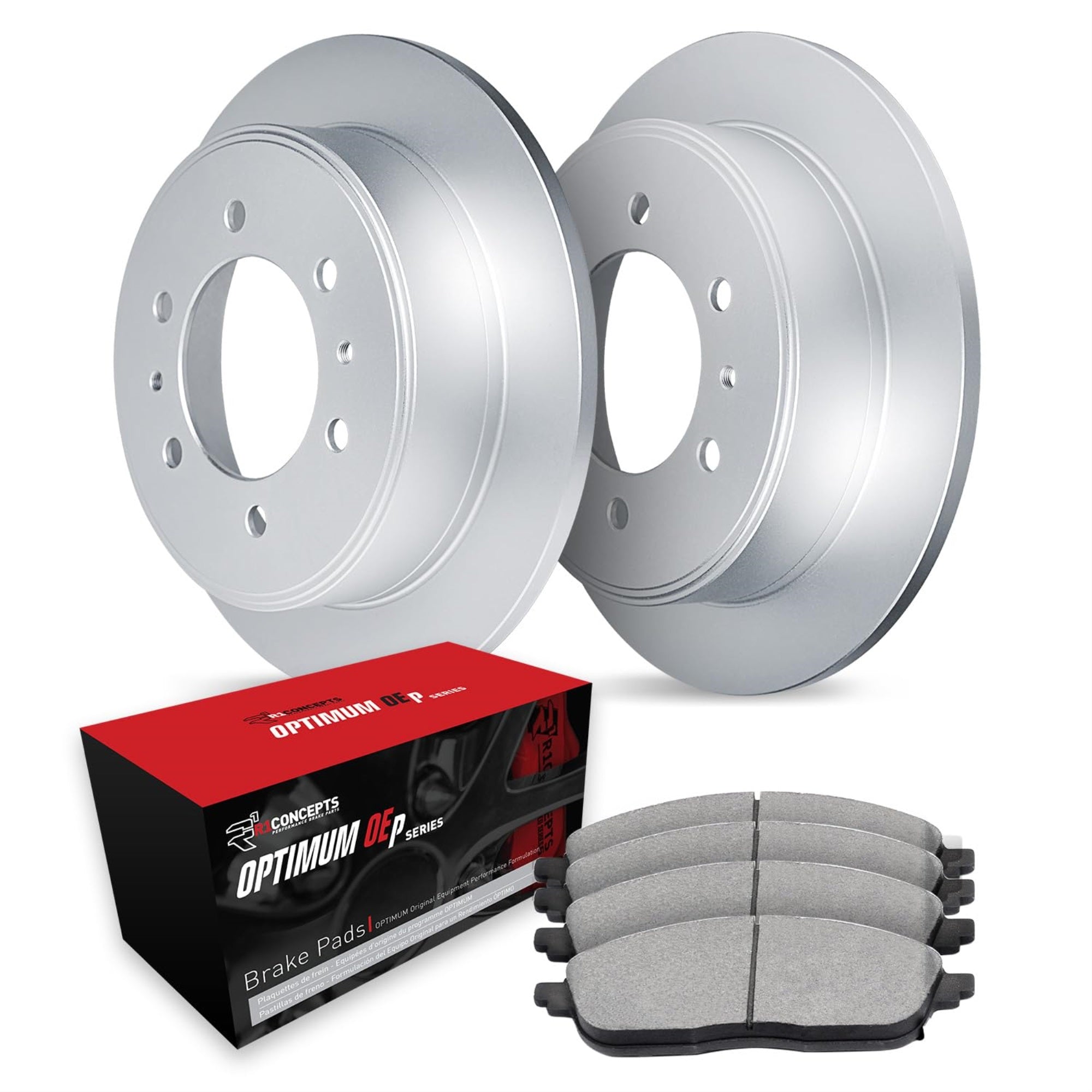 R1 Concepts Carbon Coated Disc Brake Rotor Set with Optimum Oe Pads WDUN1-21062