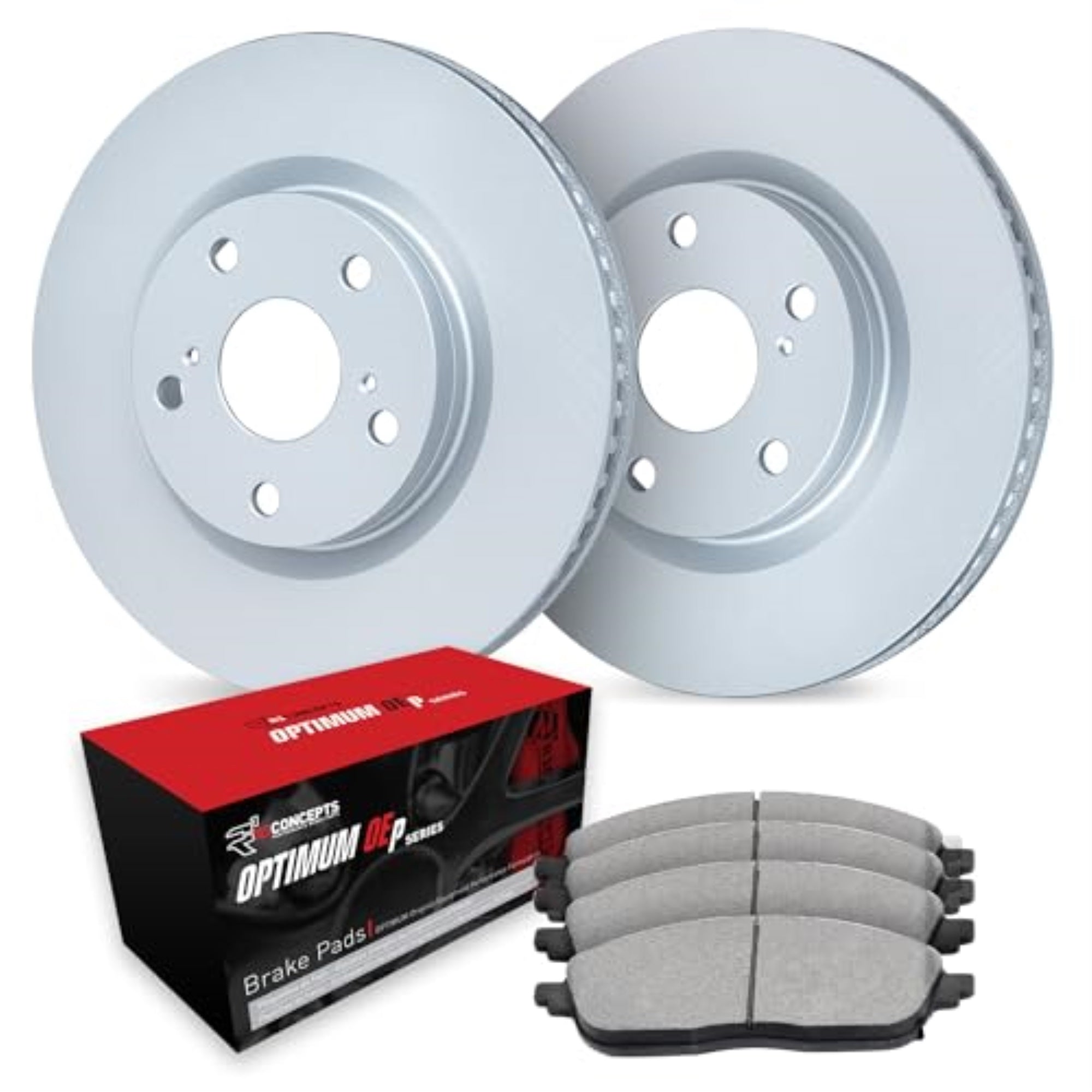 R1 Concepts Carbon Coated Disc Brake Rotor Set with Optimum Oe Pads WDUN1-45035