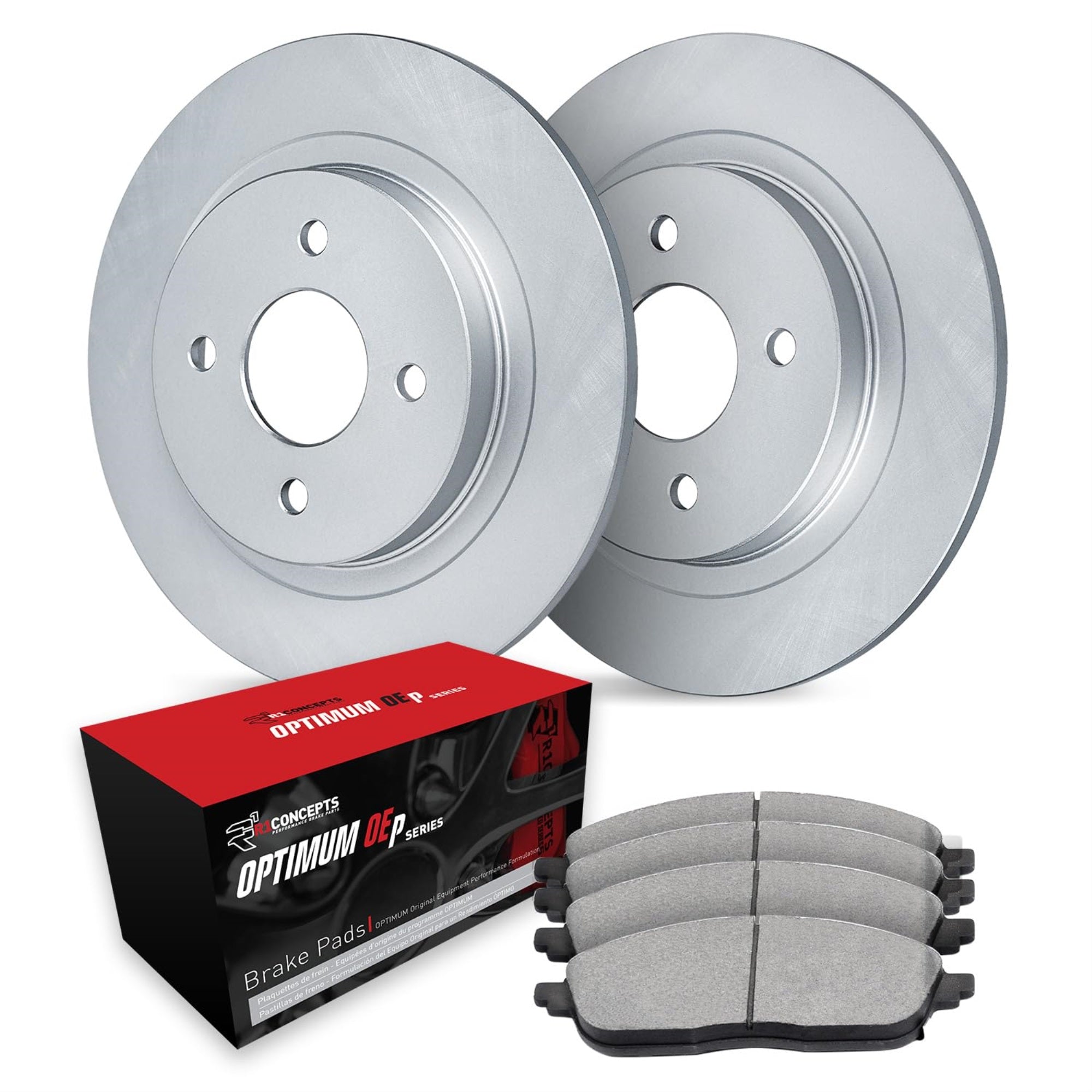 R1 Concepts Carbon Coated Disc Brake Rotor Set with Optimum Oe Pads WDUN1-74074