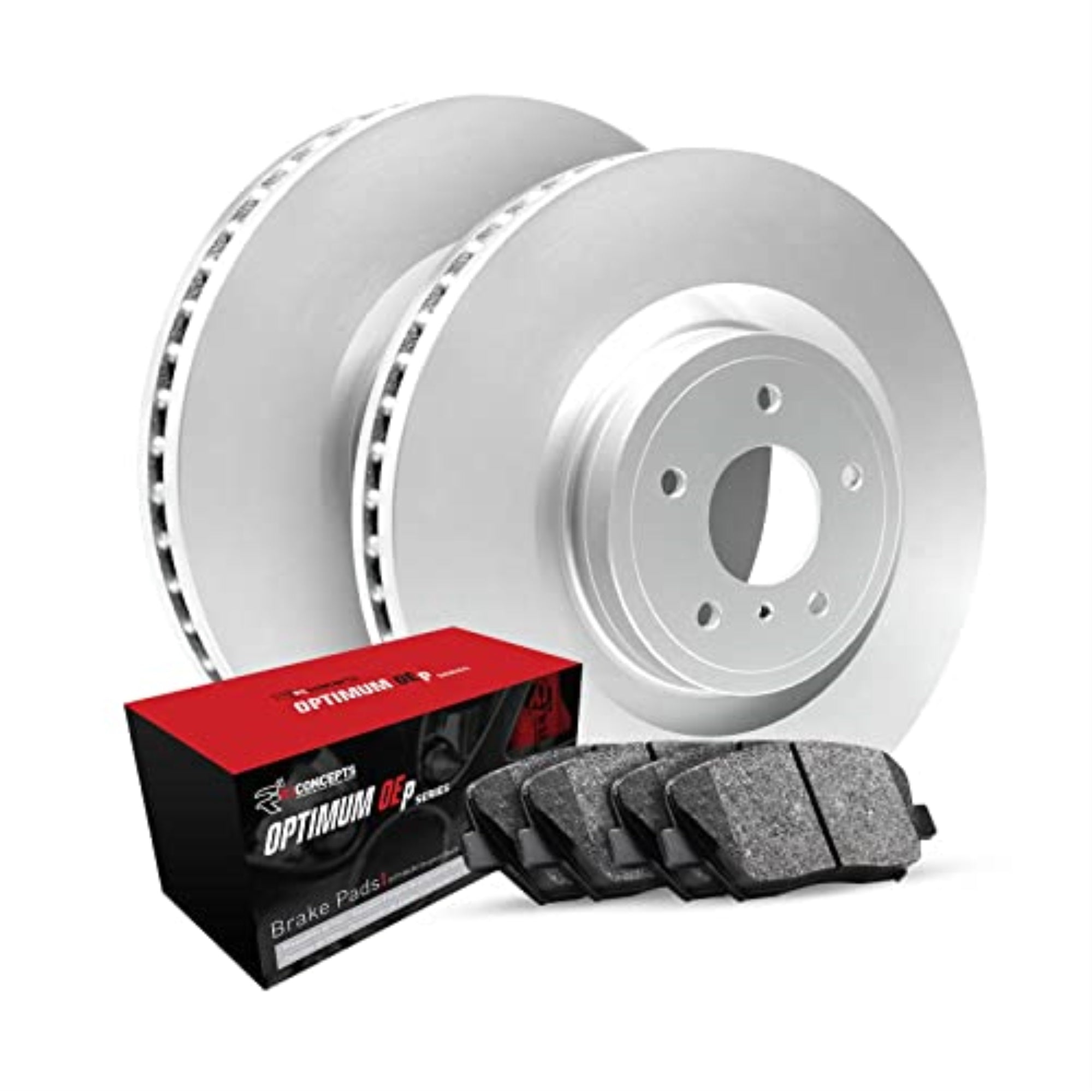 R1 Concepts Carbon Coated Disc Brake Rotor Set with Optimum Oe Pads WDUN1-74120