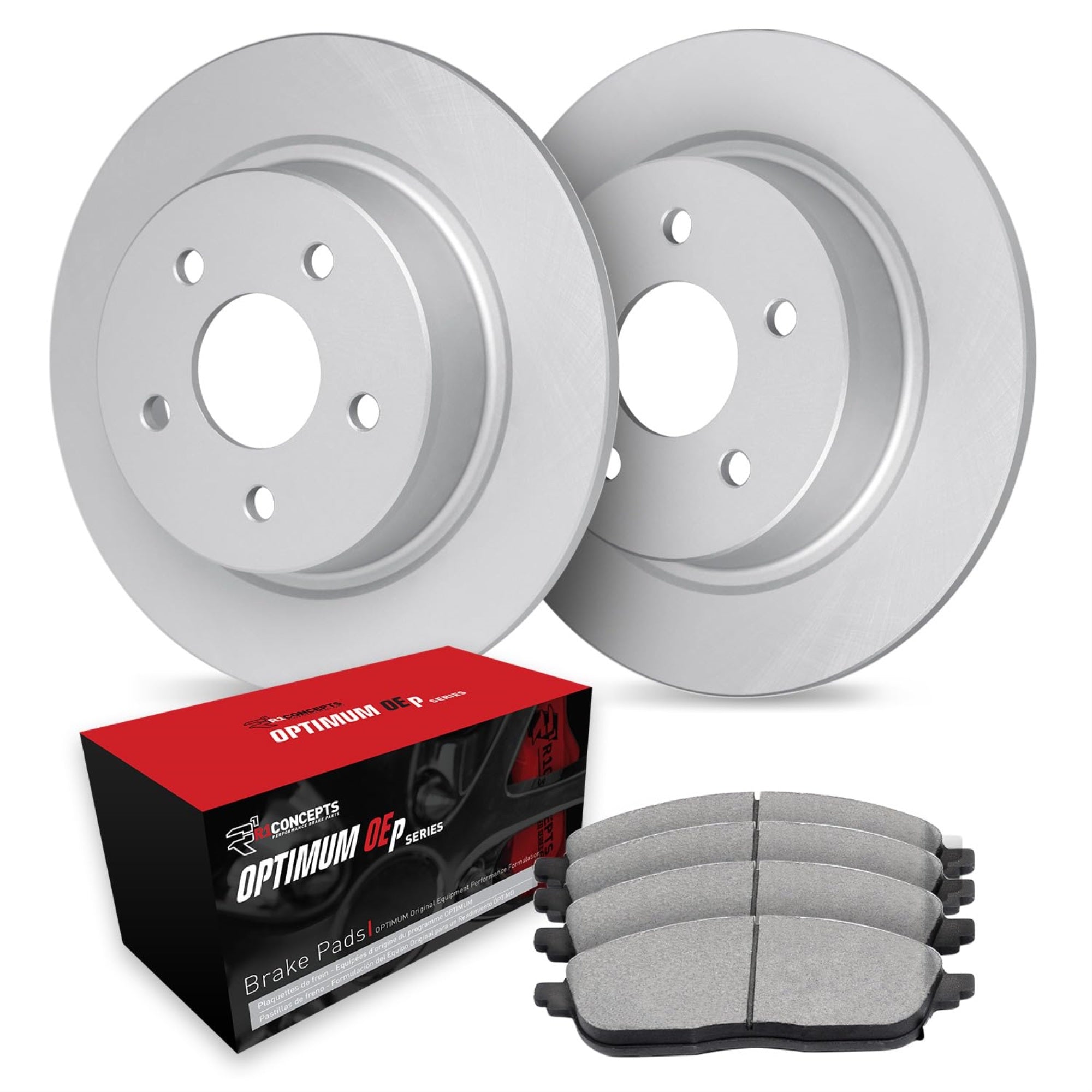 R1 Concepts Carbon Coated Disc Brake Rotor Set with Optimum Oe Pads WDUN1-76190