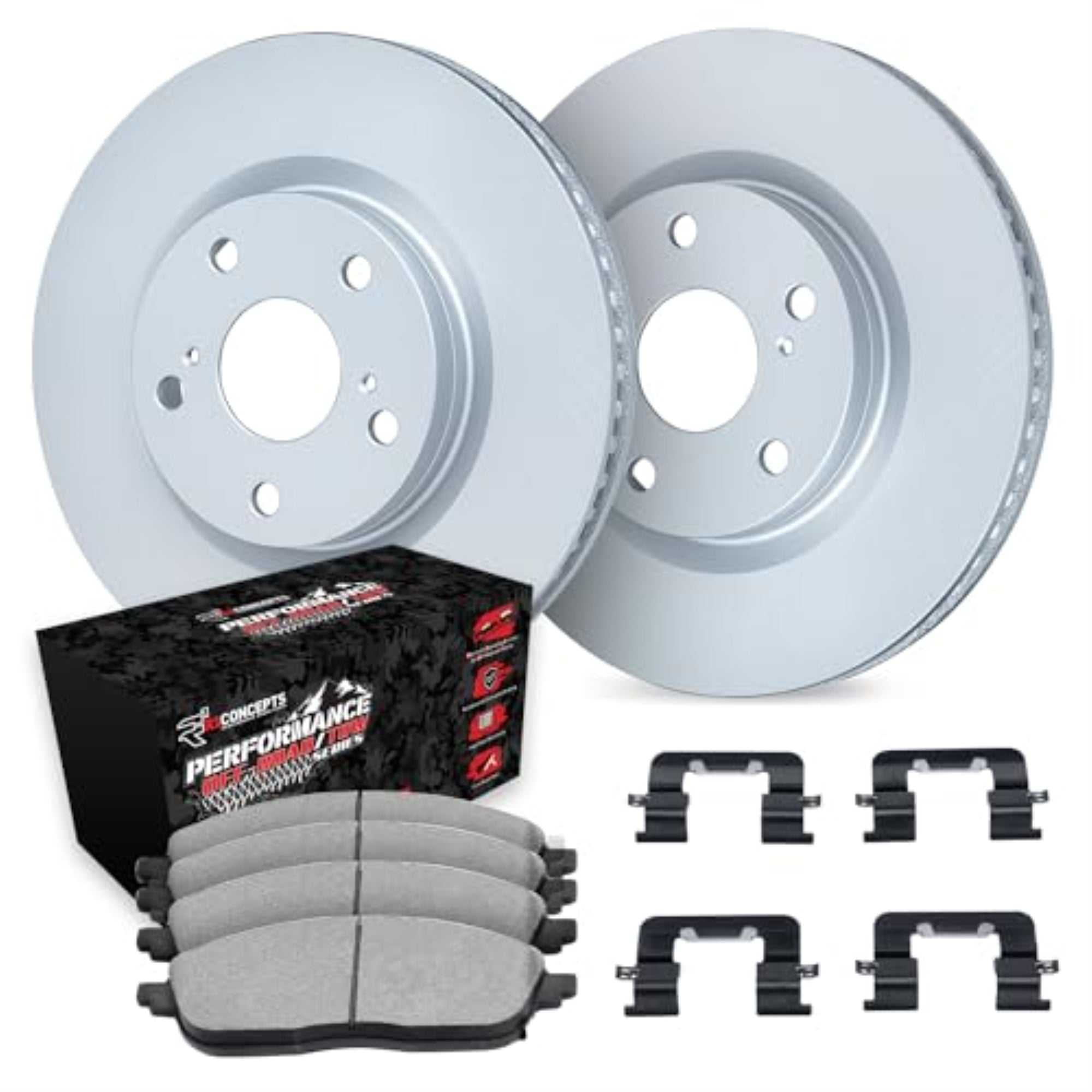 R1 Concepts Carbon Coated Disc Brake Rotor Set with Off-Road/Tow Brake Pads and Hardware WDVH1-40004