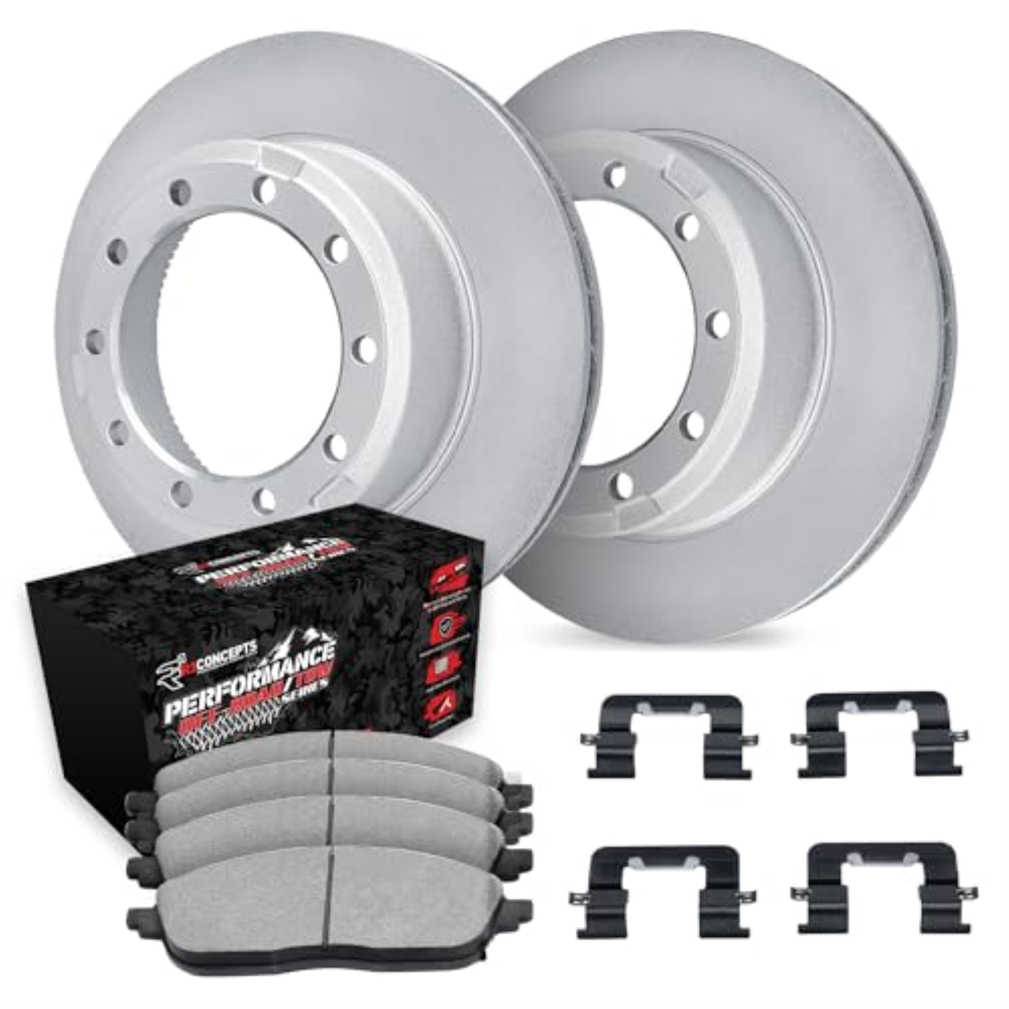 R1 Concepts Carbon Coated Disc Brake Rotor Set With Off-Road/Tow Brake Pads And Hardware Wdvh1-40020