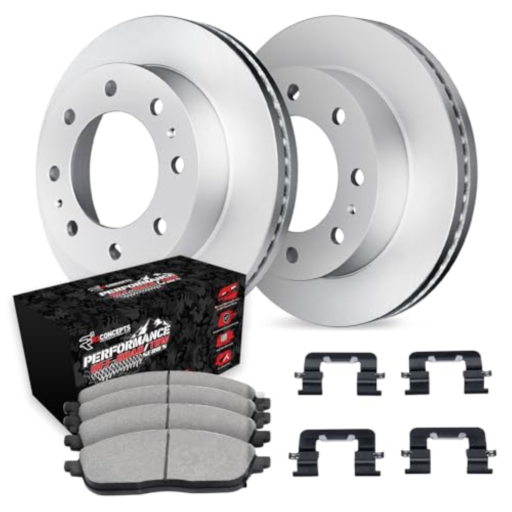 R1 Concepts Carbon Coated Disc Brake Rotor Set With Off-Road/Tow Brake Pads And Hardware Wdvh1-54023