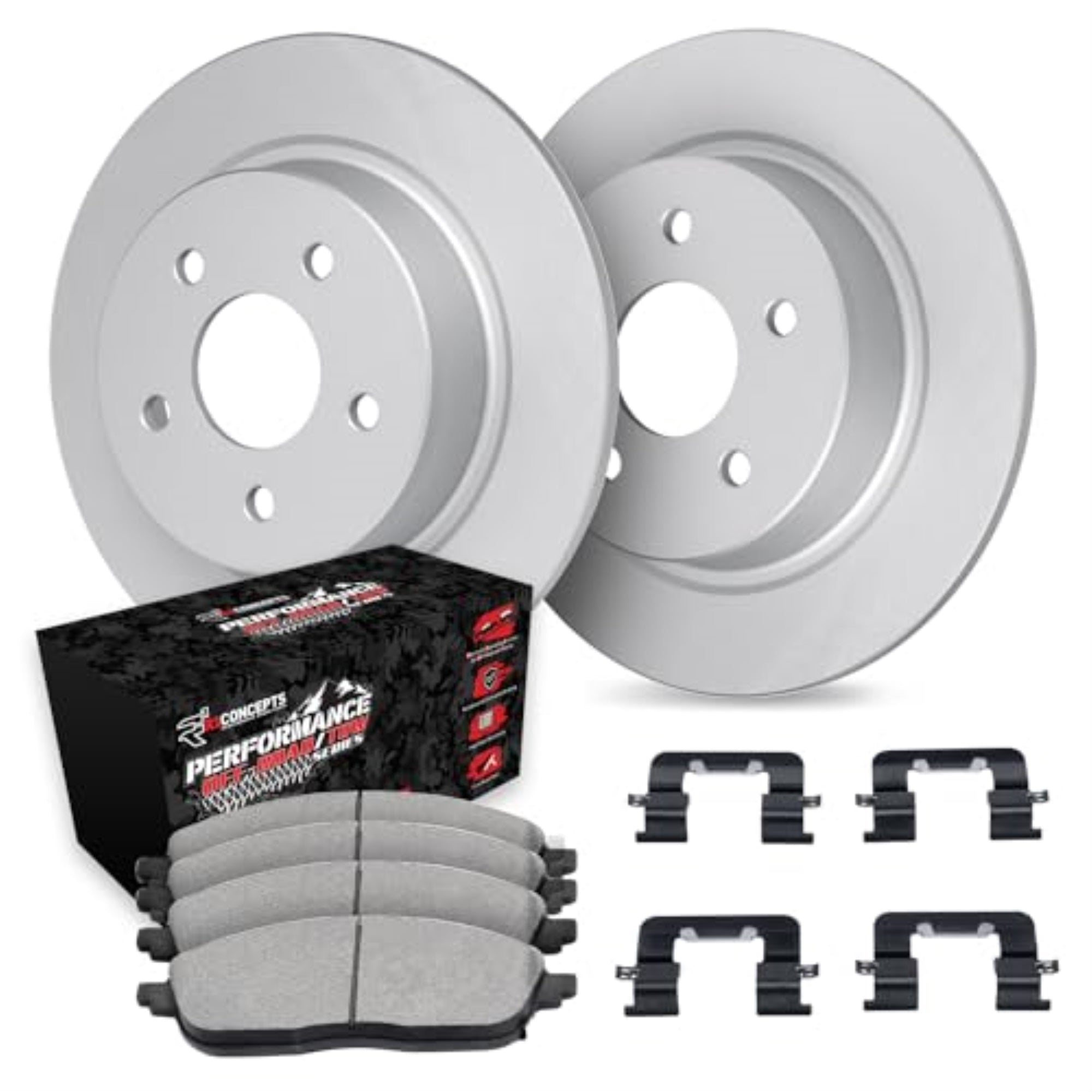 R1 Concepts Carbon Coated Disc Brake Rotor Set With Off-Road/Tow Brake Pads And Hardware Wdvh1-54045