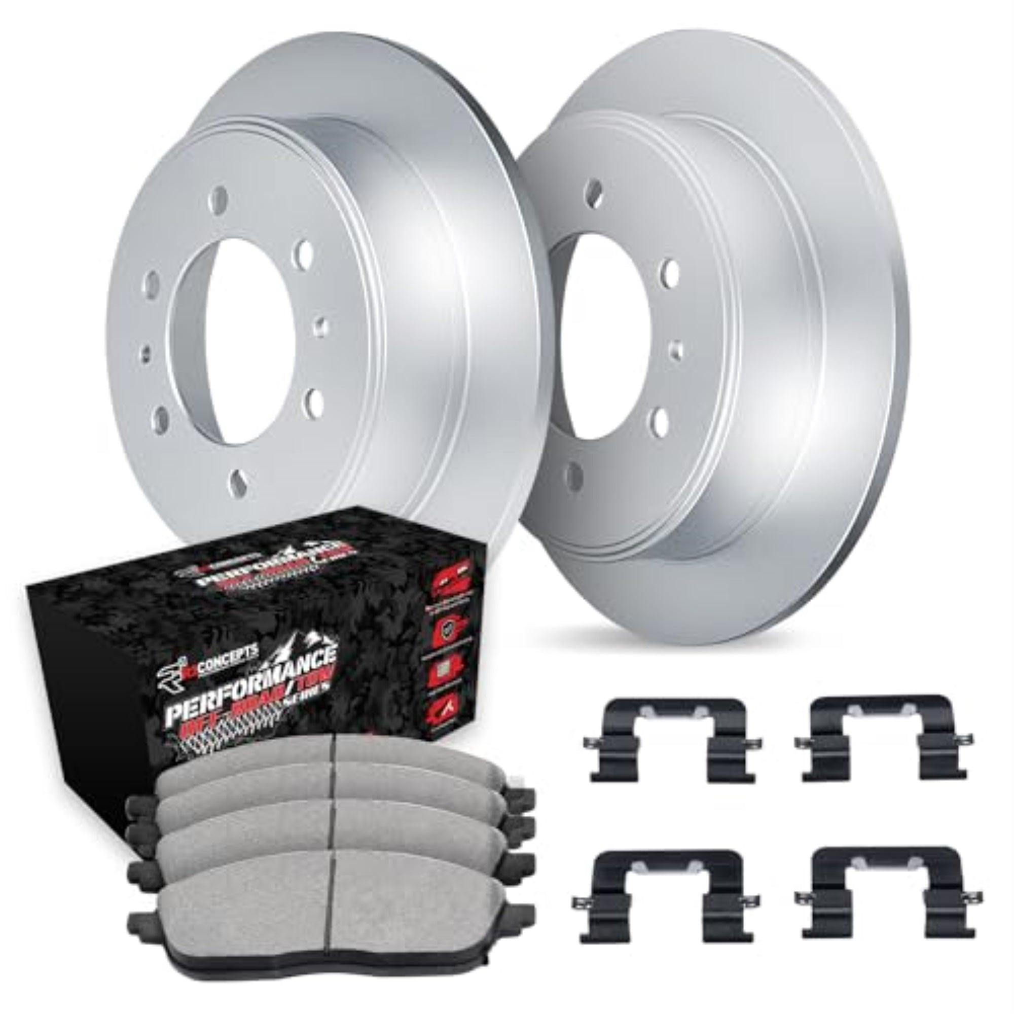 R1 Concepts Carbon Coated Disc Brake Rotor Set With Off-Road/Tow Brake Pads And Hardware Wdvh1-67001