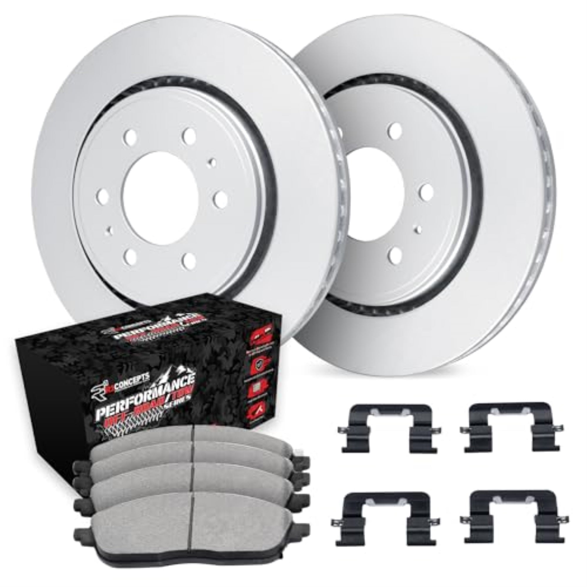 R1 Concepts Carbon Coated Disc Brake Rotor Set With Off-Road/Tow Brake Pads And Hardware Wdvh1-76007