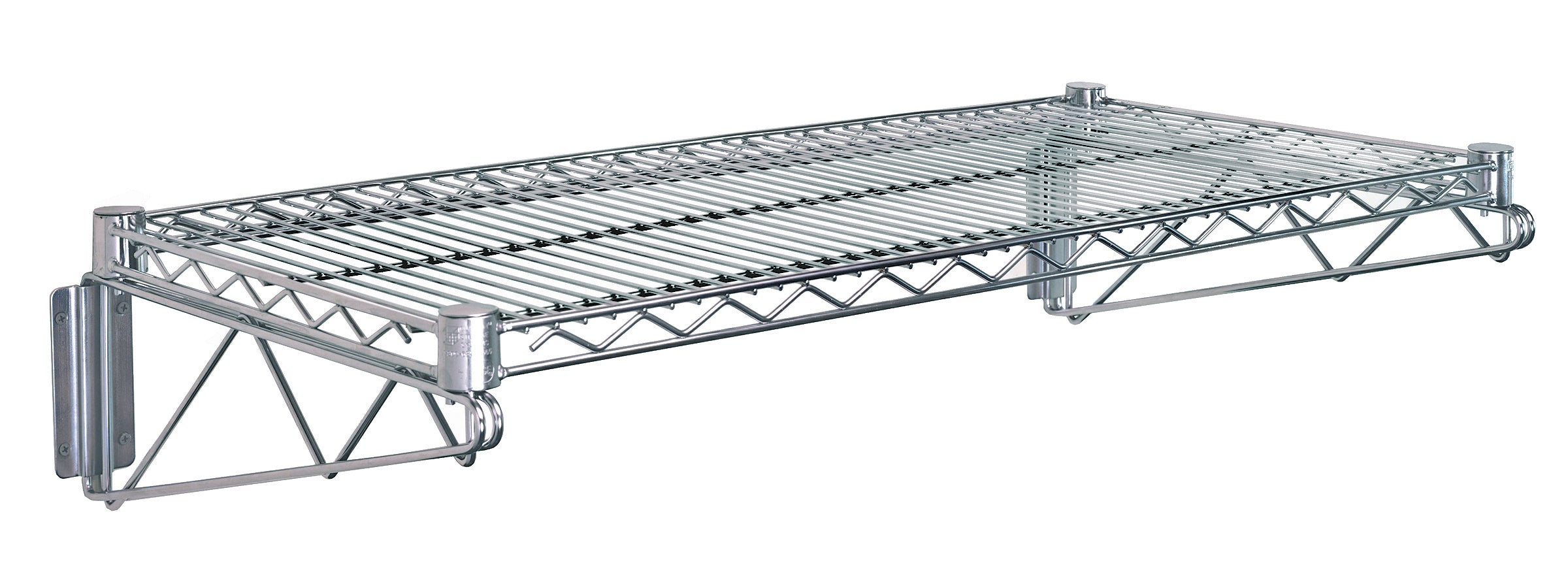 Cantilever Single Shelf, wall mount, (1) 24"W x 14"D wire shelf, (2) 14" cantilever arms, (2) mounting brackets, gray epoxy antimicrobial finish, NSF