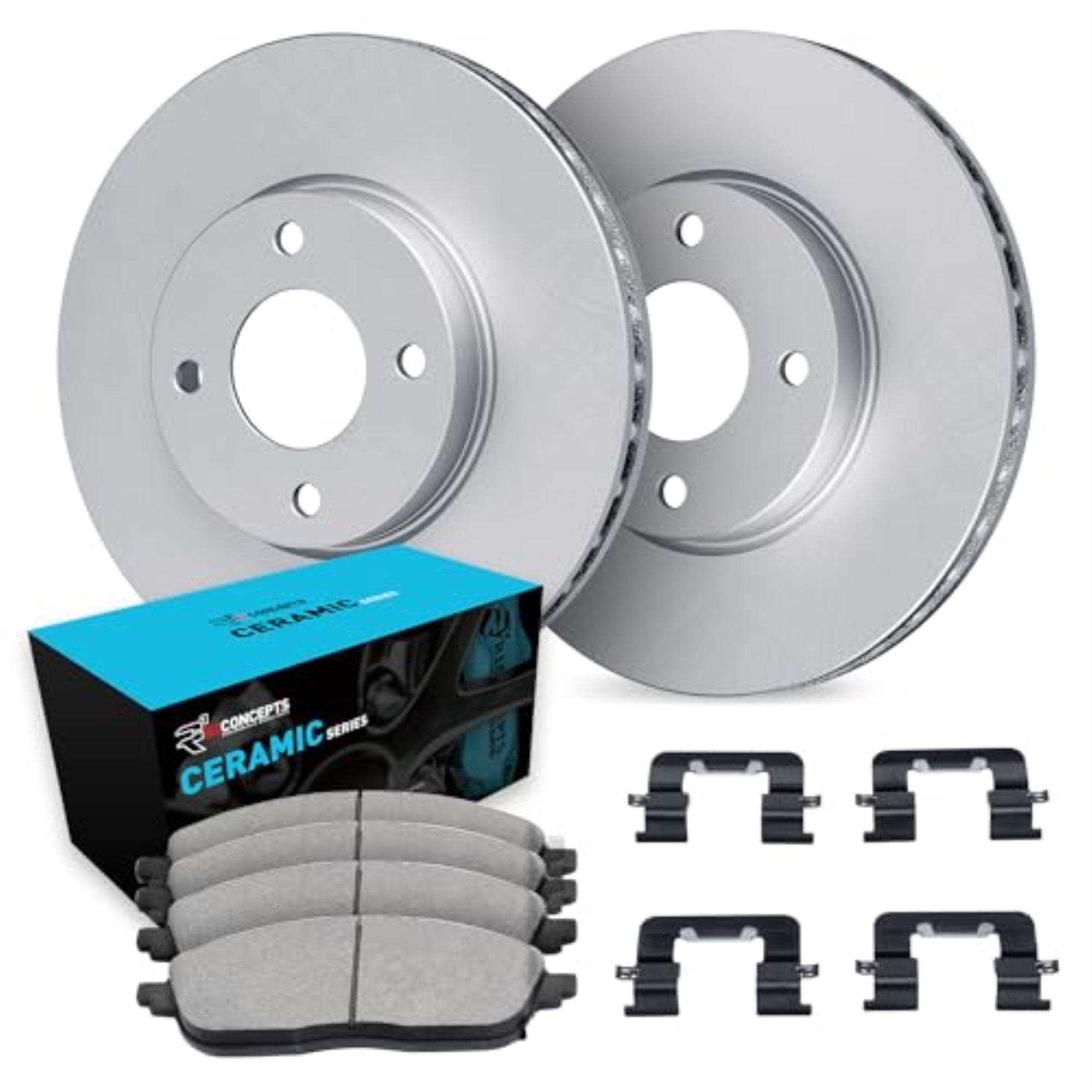 R1 Concepts Carbon Coated Disc Brake Rotor Set With Ceramic Pads And Hardware Wdwh1-32011