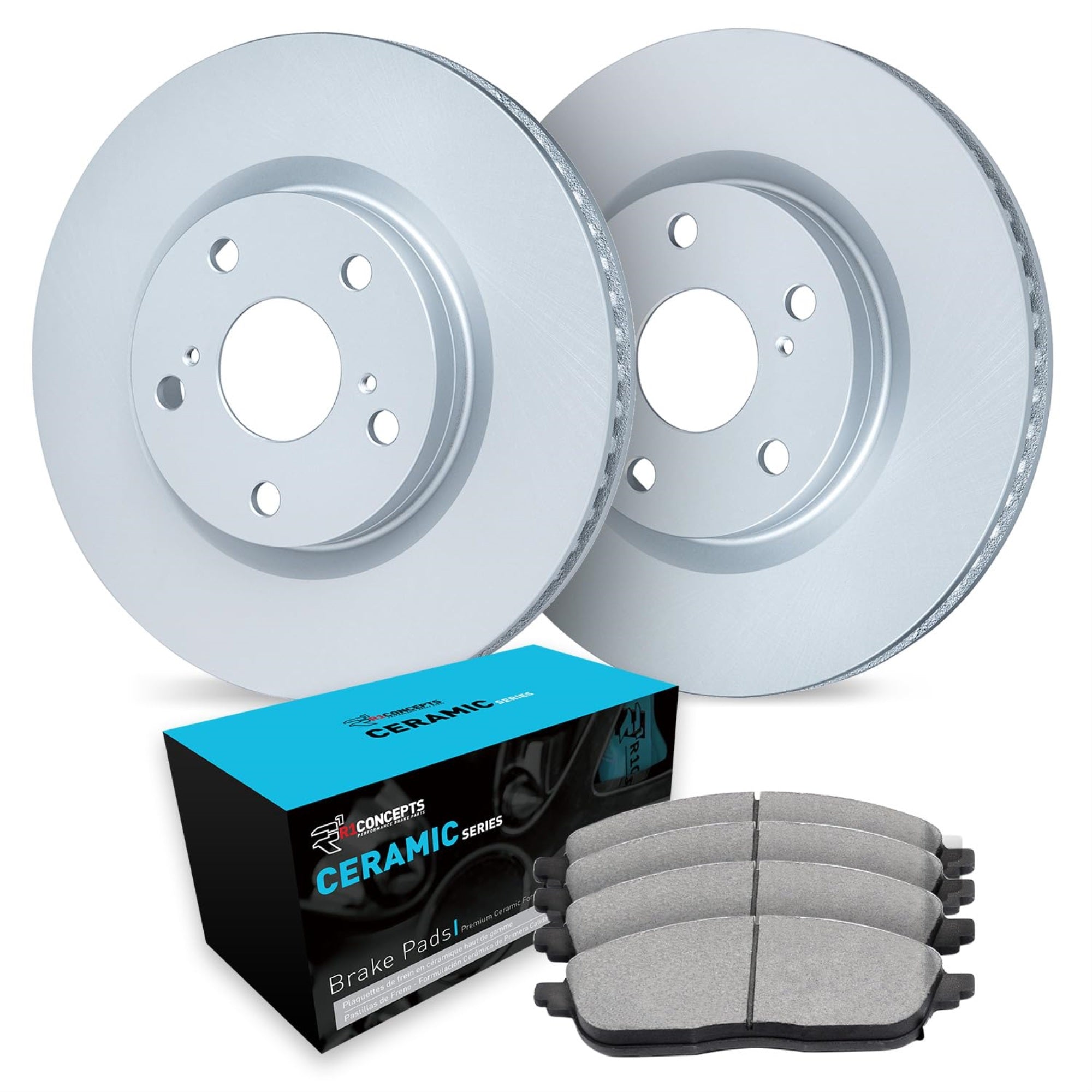 R1 Concepts Carbon Coated Disc Brake Rotor Set with Ceramic Pads WDWN1-74014