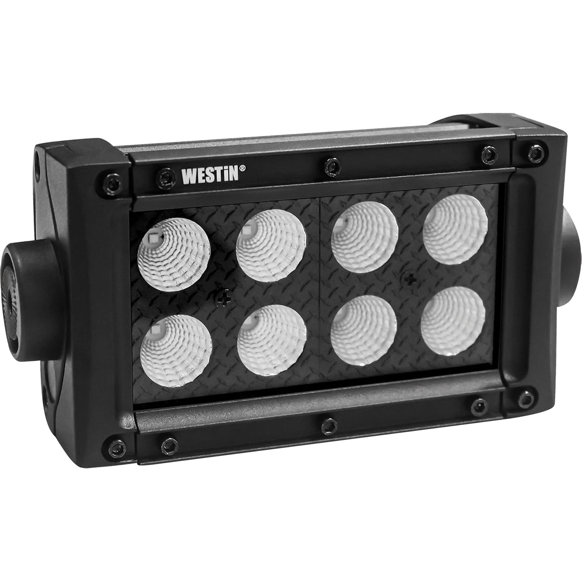 Westin 09-12212-8F B-Force Black Face 4 Inch Double Row Led Light Bar With Flood Beam