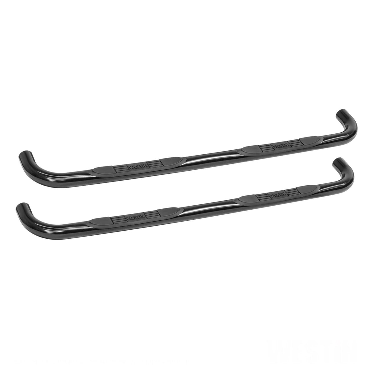 Westin 23-3865 E-Series 3 Round Nerf Bars Fits 2015-2019 Silverado Sierra 2500 3500 Crew Cab (Body Mount) Black Pair