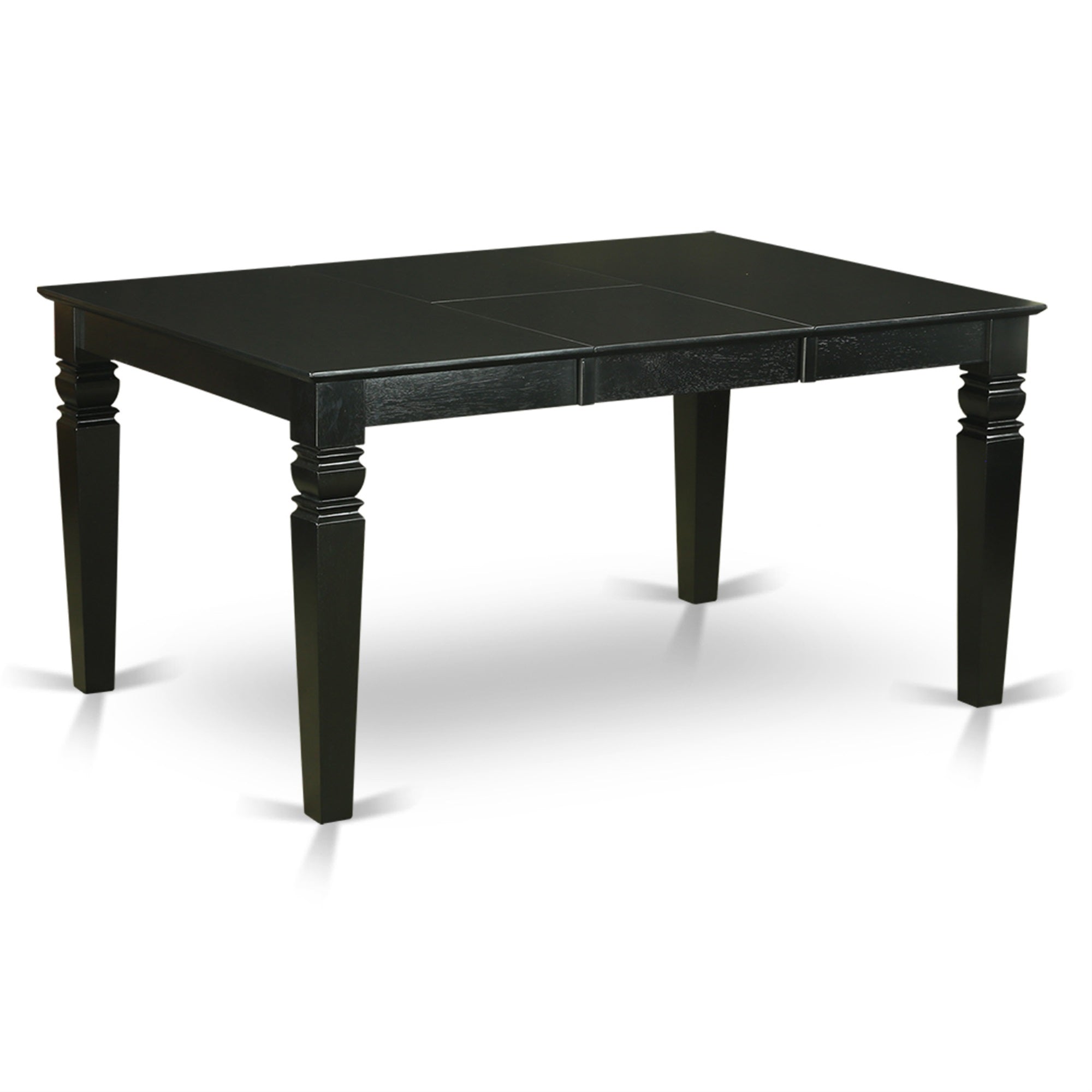West7-Blk-W 7 Pc Dining Set For 6 - Black Finish Hardwood Table With Beveled Edge And 6 Coordinating Chairs'