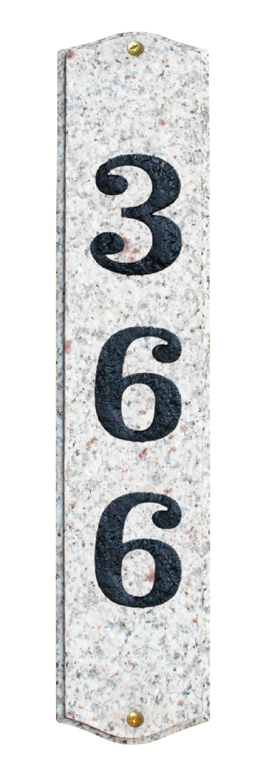 Wexford Vertical Autumn Leaf Natural Stone Color Solid Granite Address Plaque