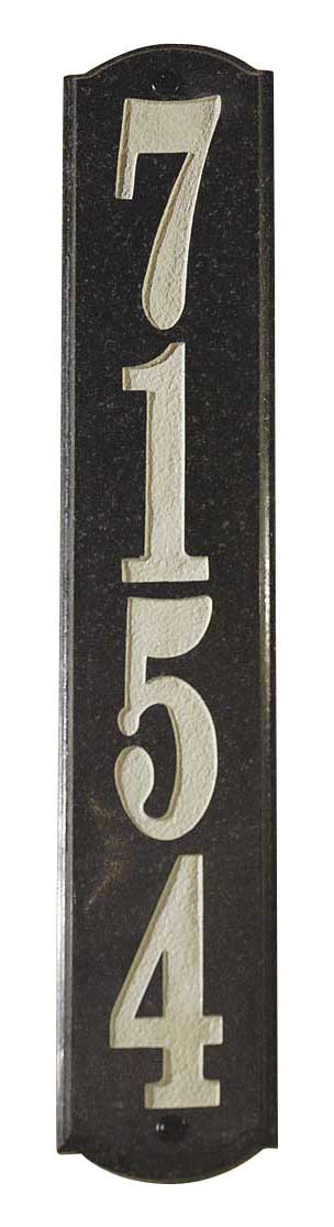Wexford Vertical  Black Polished Stone Color Solid Granite Address Plaque