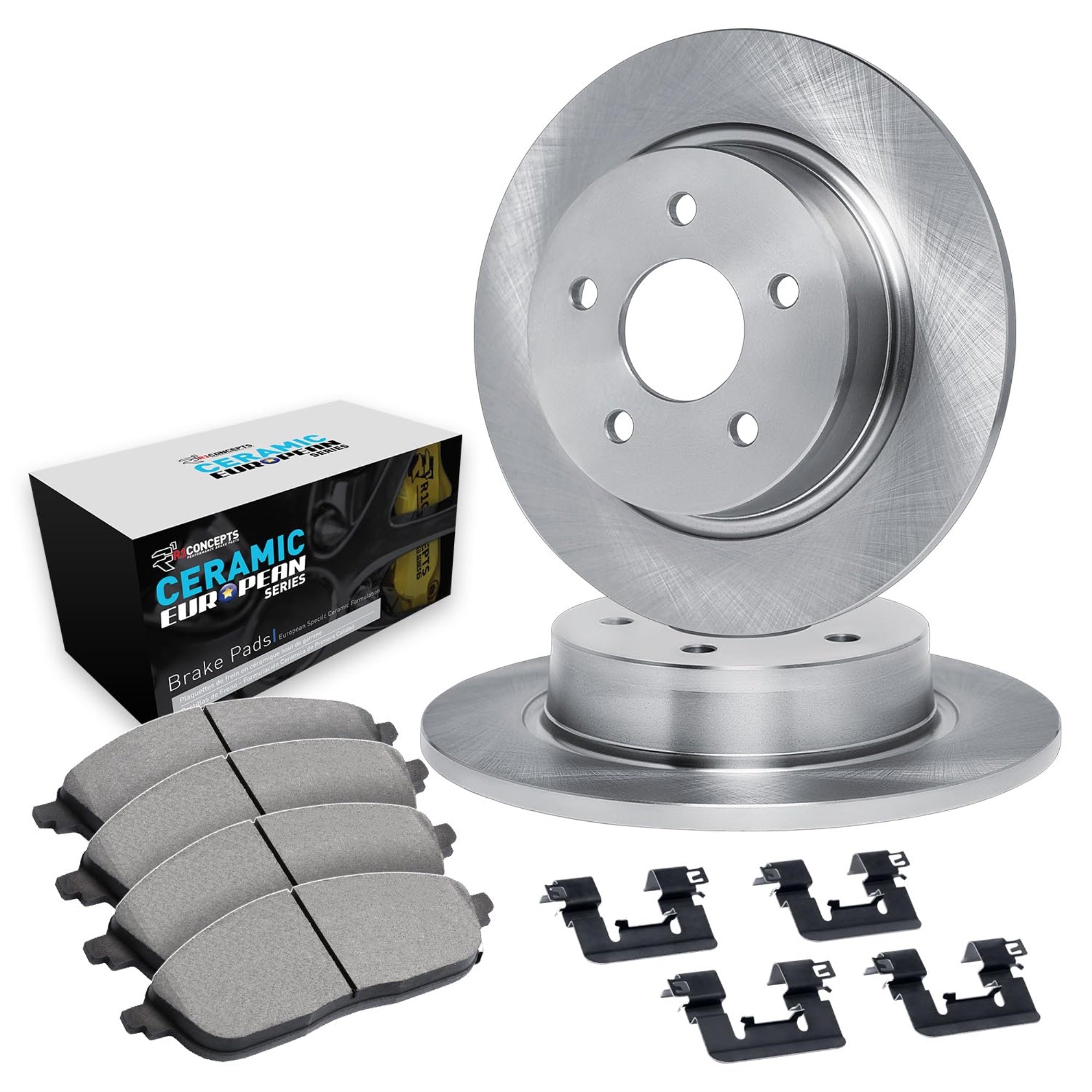 R1 Concepts Disc Brake Rotor Set with Euro Ceramic Pads and Hardware WFTH1-54091