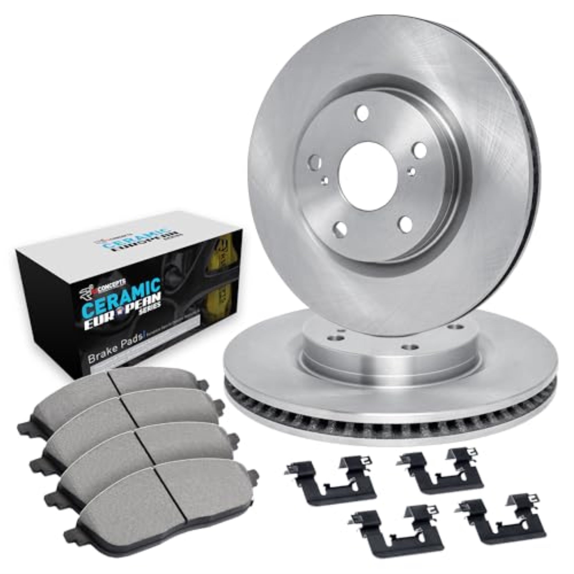 R1 Concepts Disc Brake Rotor Set with Euro Ceramic Pads and Hardware WFTH1-63197