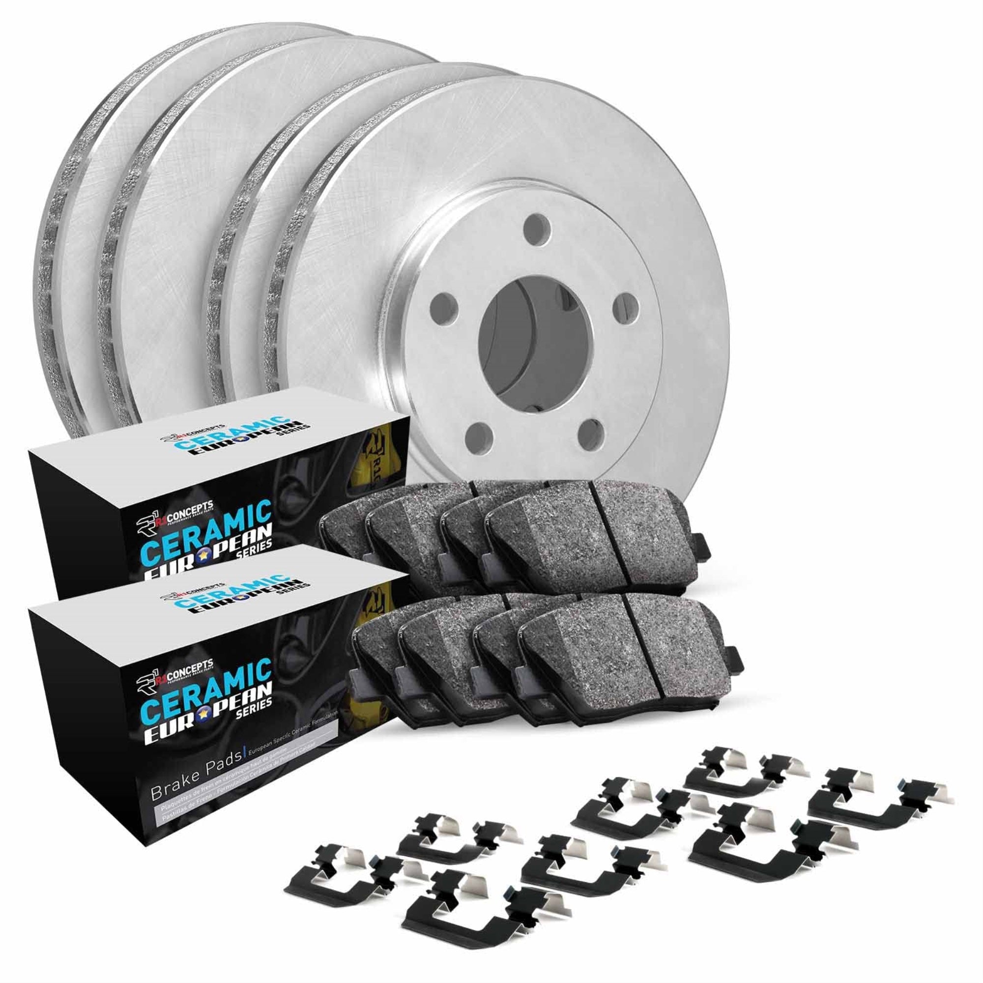 R1 Concepts Disc Brake Rotor Set with Euro Ceramic Pads and Hardware WFTH2-12856