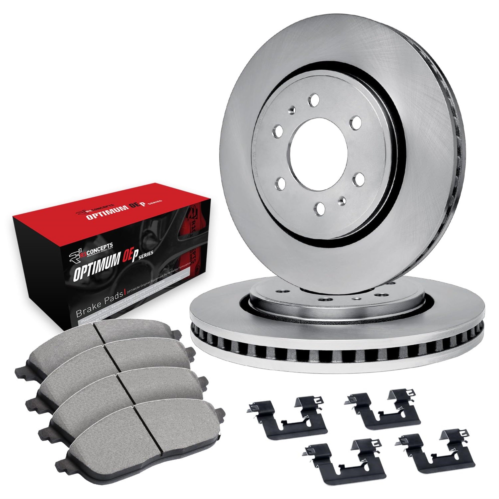 R1 Concepts Disc Brake Rotor Set with Optimum Oe Pads and Hardware WFUH1-37037
