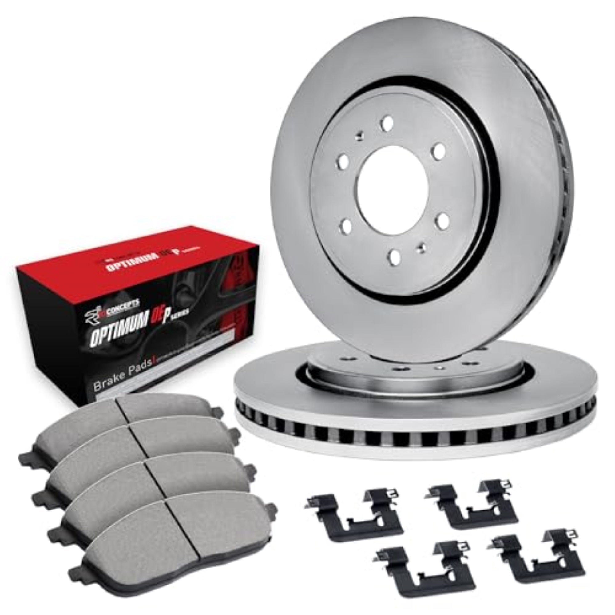 R1 Concepts Disc Brake Rotor Set with Optimum Oe Pads and Hardware WFUH1-48339
