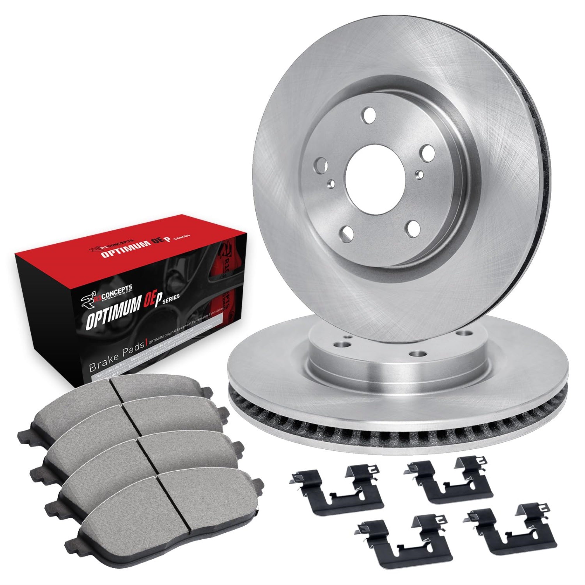 R1 Concepts Disc Brake Rotor Set with Optimum Oe Pads and Hardware WFUH1-59346