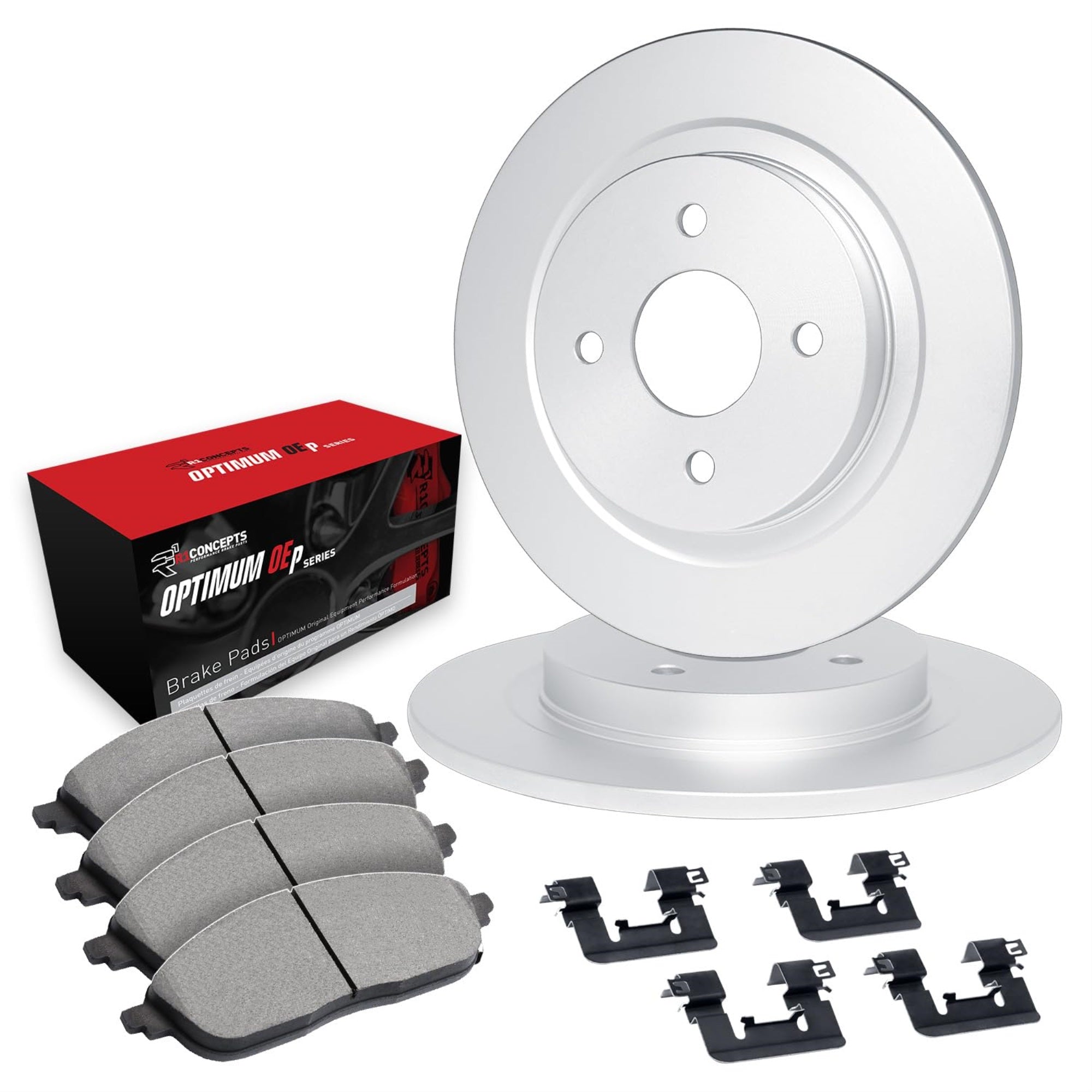 R1 Concepts Disc Brake Rotor Set with Optimum Oe Pads and Hardware WFUH1-67157