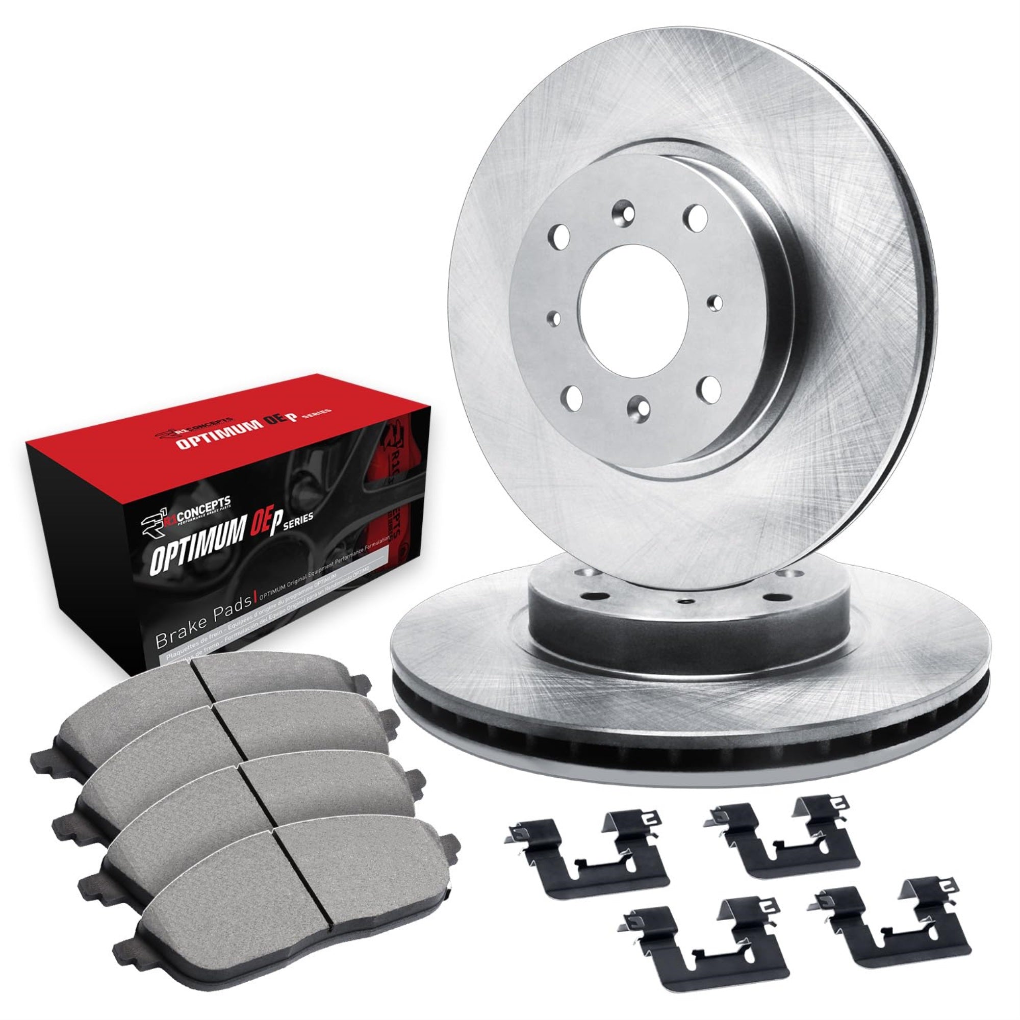 R1 Concepts Disc Brake Rotor Set with Optimum Oe Pads and Hardware WFUH1-76426