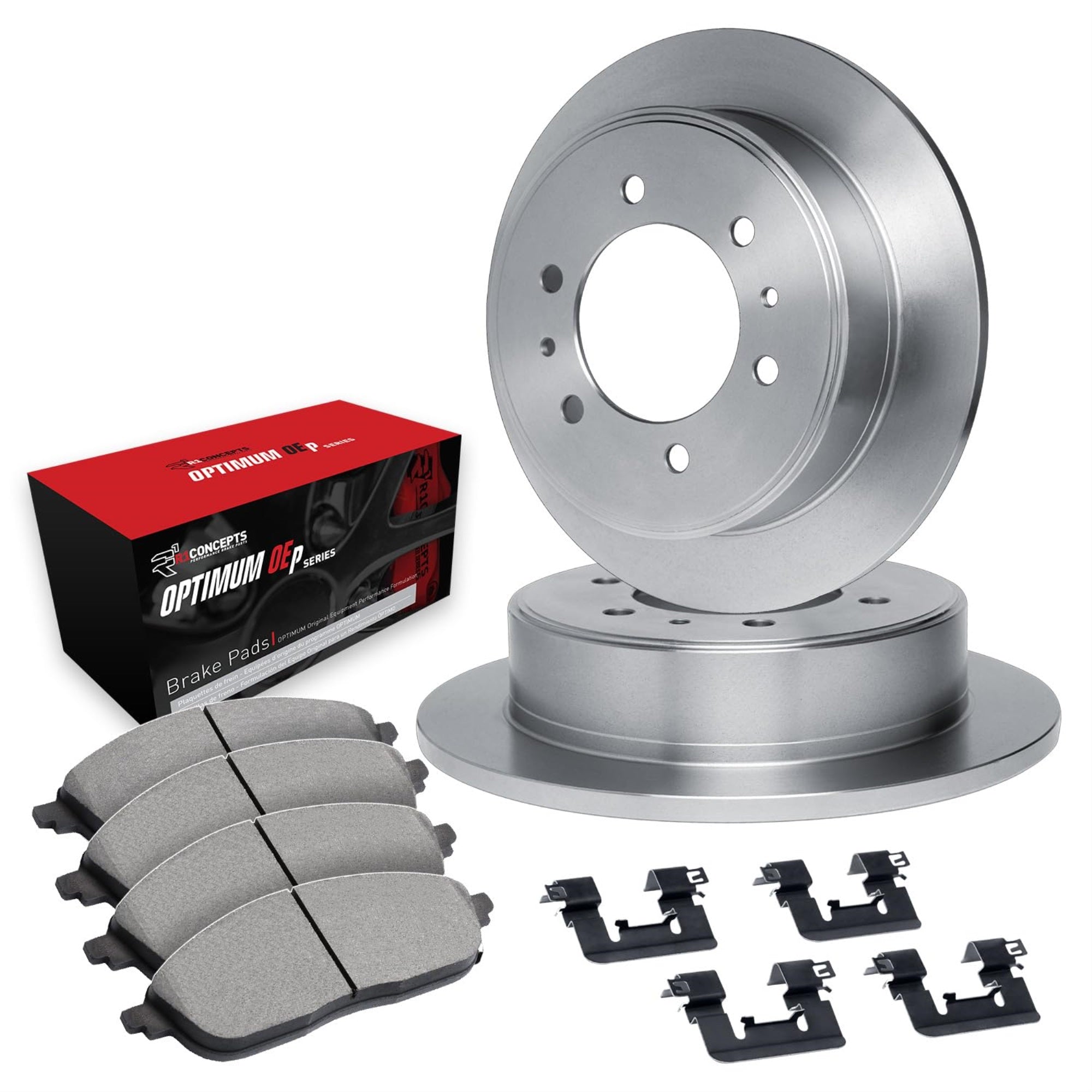 R1 Concepts Disc Brake Rotor Set with Optimum Oe Pads and Hardware WFUH1-93006