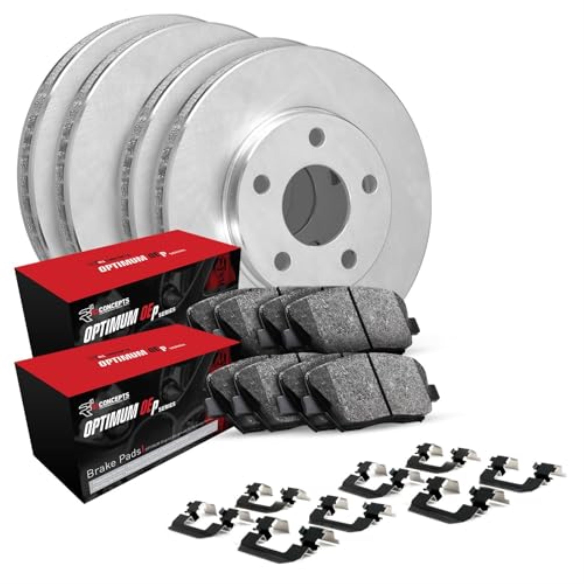 R1 Concepts Disc Brake Rotor and Drum Set with Optimum Oe Pads, Shoes, and Hardware WFUH2-03230