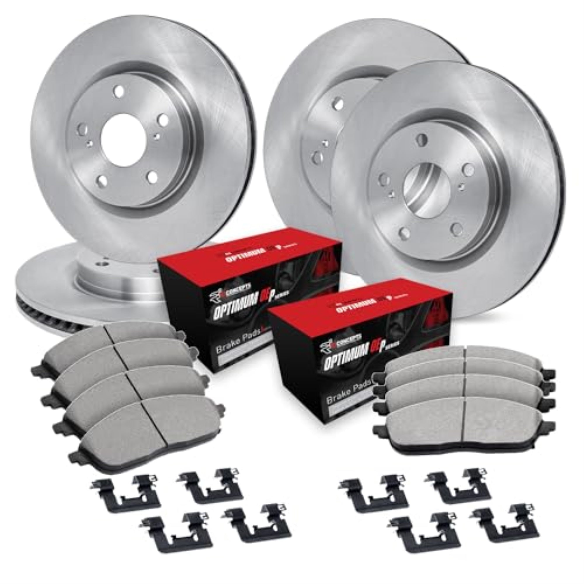 R1 Concepts Disc Brake Rotor Set with Optimum Oe Pads and Hardware WFUH2-54032