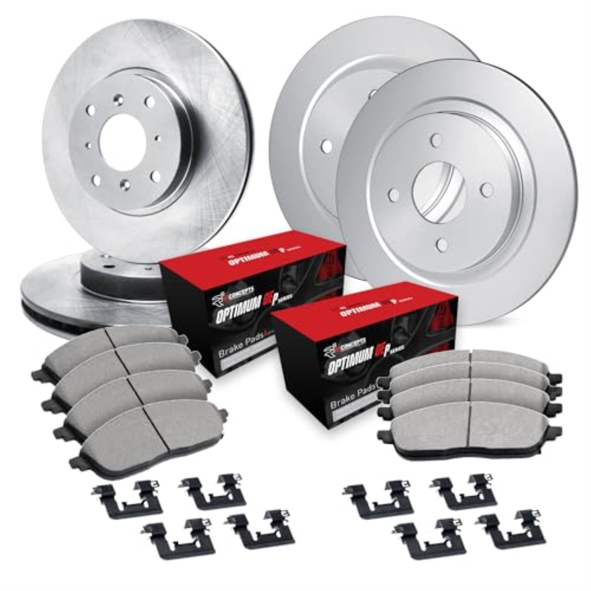 R1 Concepts Disc Brake Rotor Set with Optimum Oe Pads and Hardware WFUH2-59001