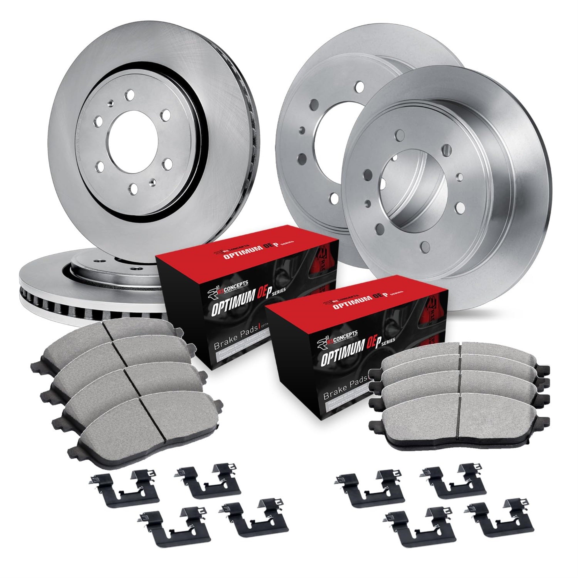R1 Concepts Disc Brake Rotor Set With Optimum Oe Pads And Hardware Wfuh2-63098