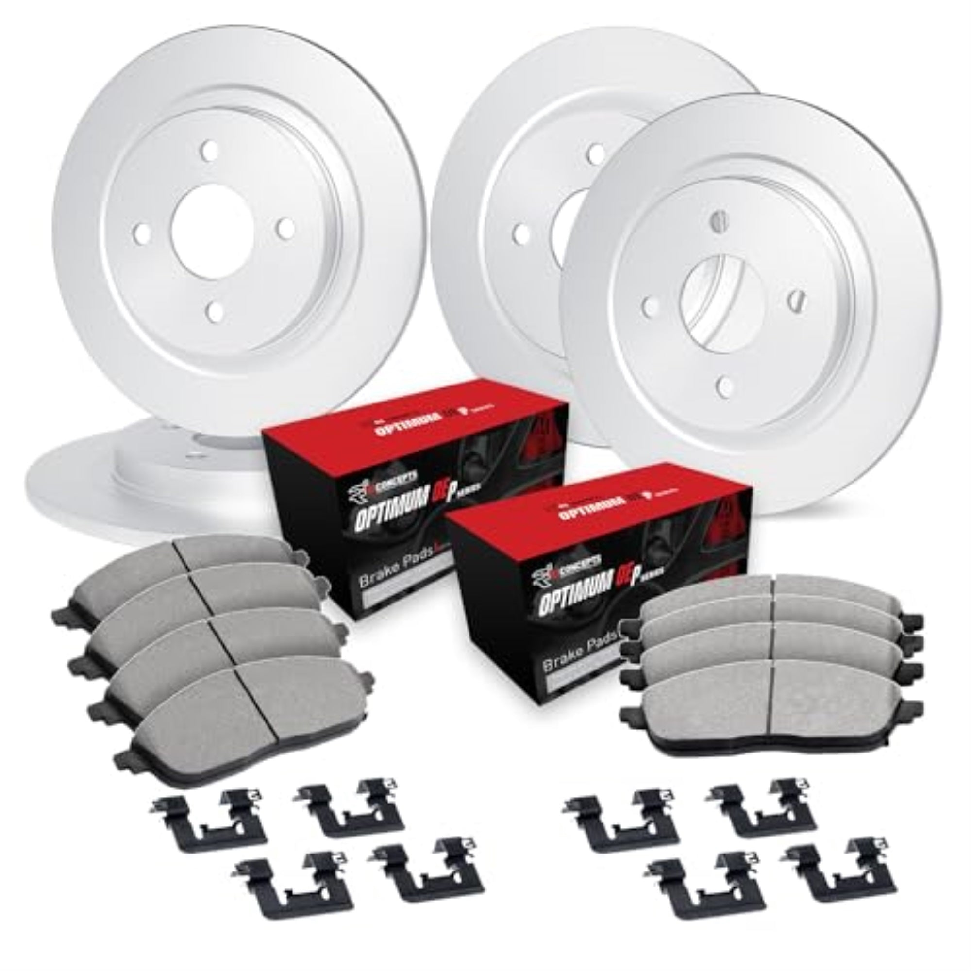 R1 Concepts Disc Brake Rotor Set with Optimum Oe Pads and Hardware WFUH2-67309