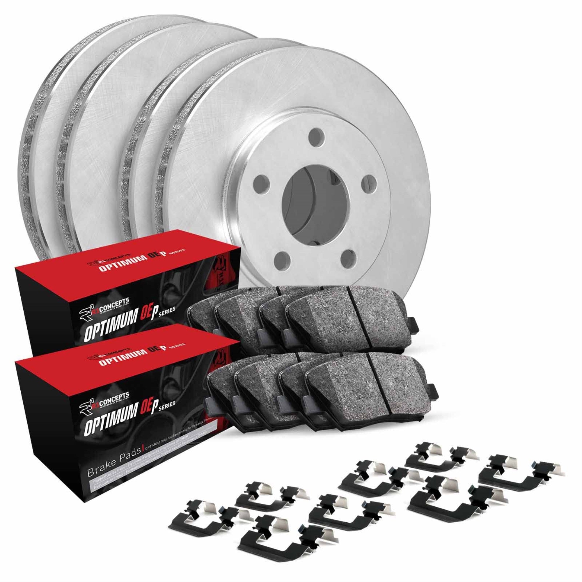 R1 Concepts Disc Brake Rotor Set With Optimum Oe Pads And Hardware Wfuh2-74046