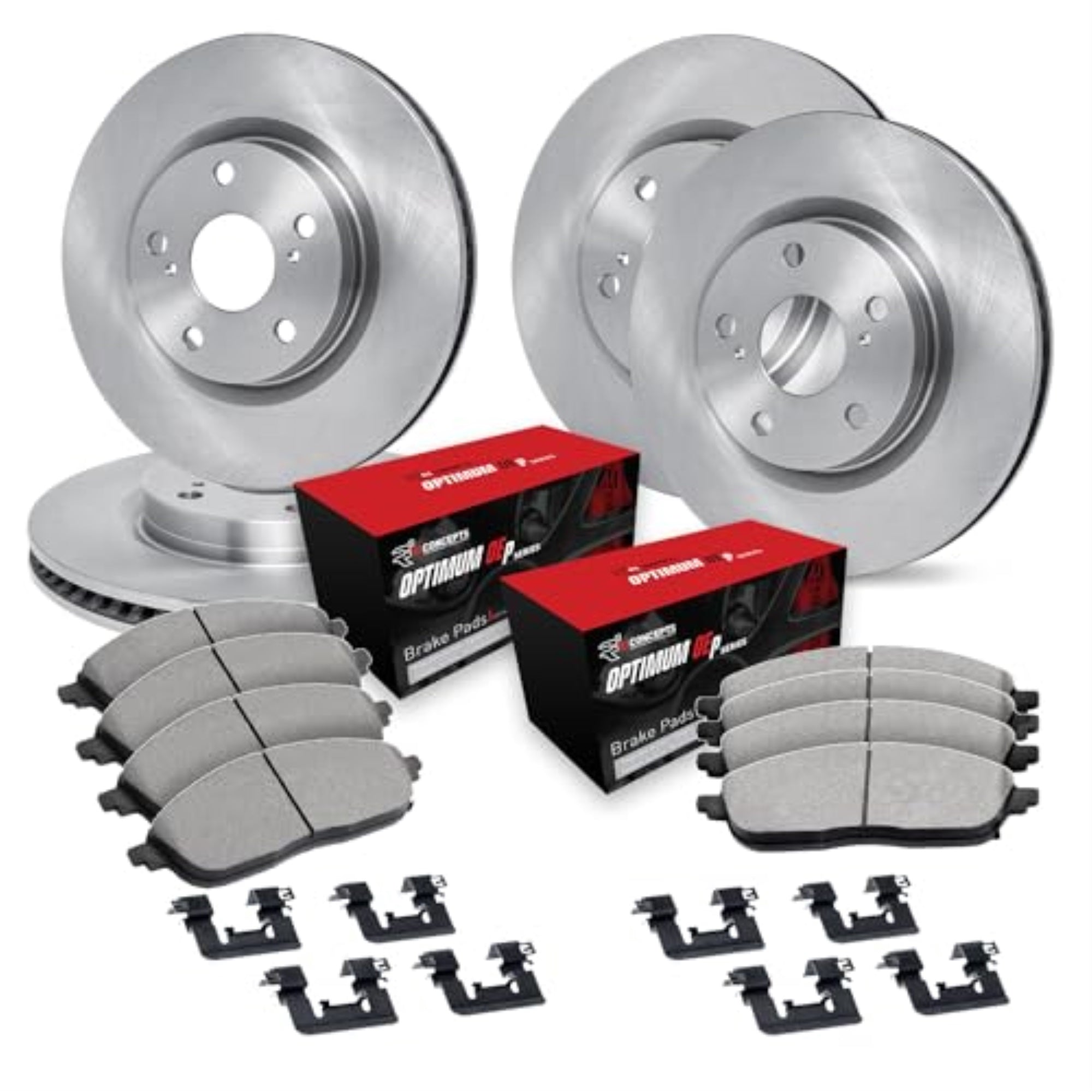R1 Concepts Disc Brake Rotor Set With Optimum Oe Pads And Hardware Wfuh2-76059