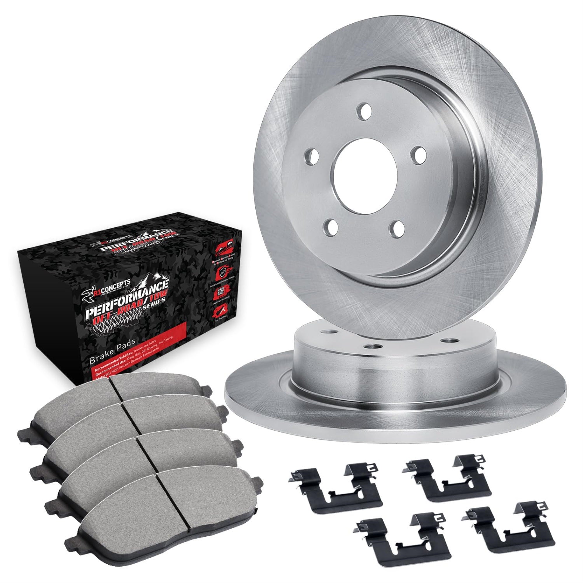 R1 Concepts Disc Brake Rotor Set With Off-Road/Tow Brake Pads And Hardware Wfvh1-42109