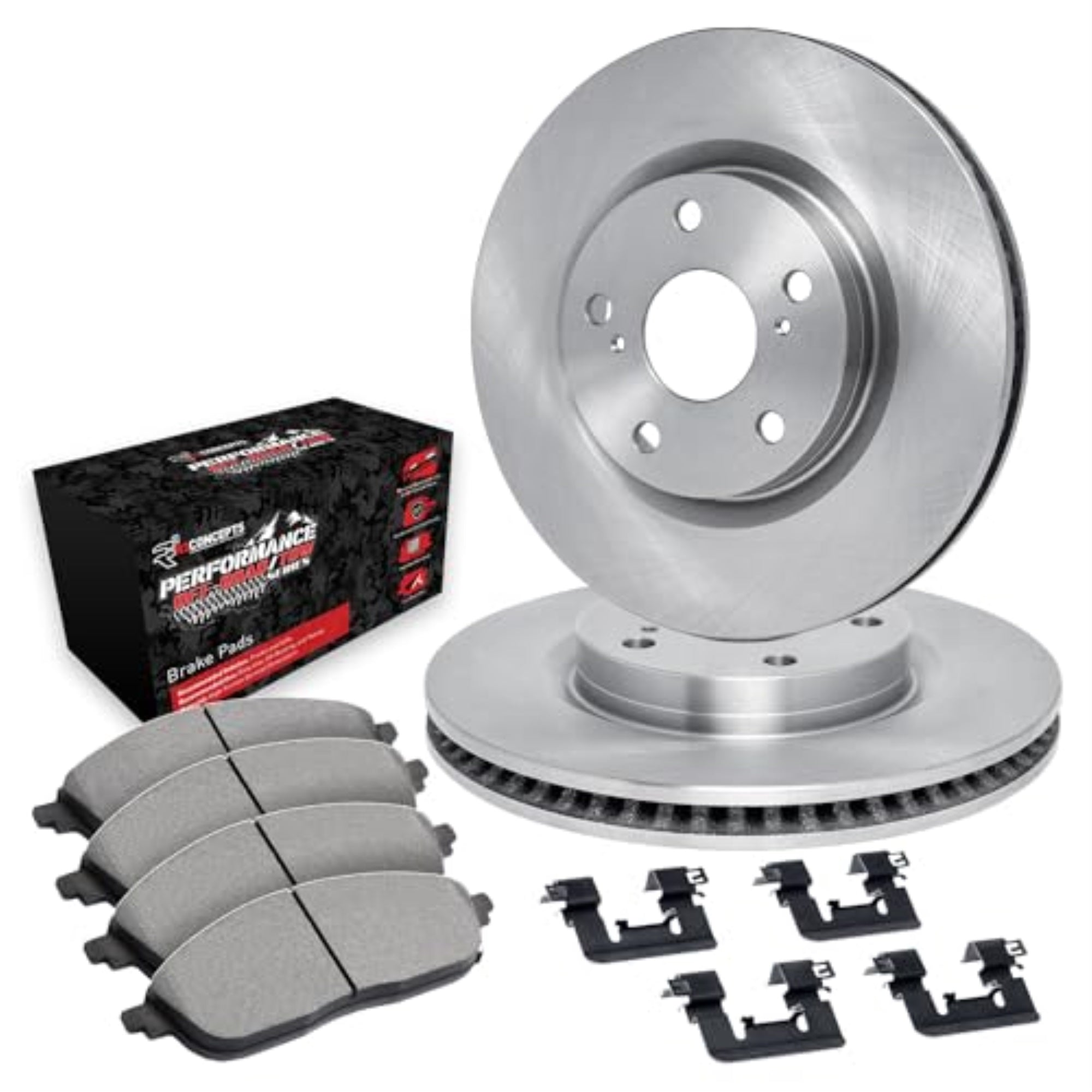 R1 Concepts Disc Brake Rotor Set with Off-Road/Tow Brake Pads and Hardware WFVH1-47019