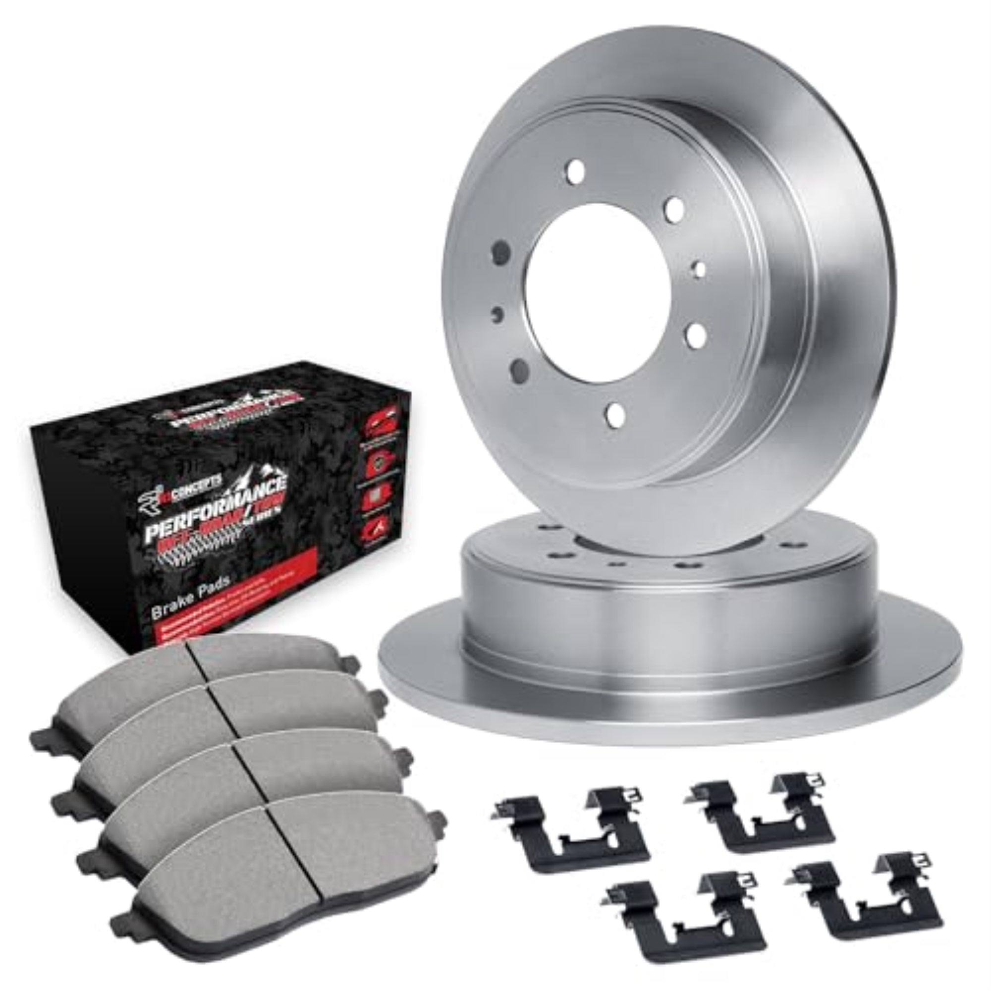 R1 Concepts Disc Brake Rotor Set with Off-Road/Tow Brake Pads and Hardware WFVH1-67001