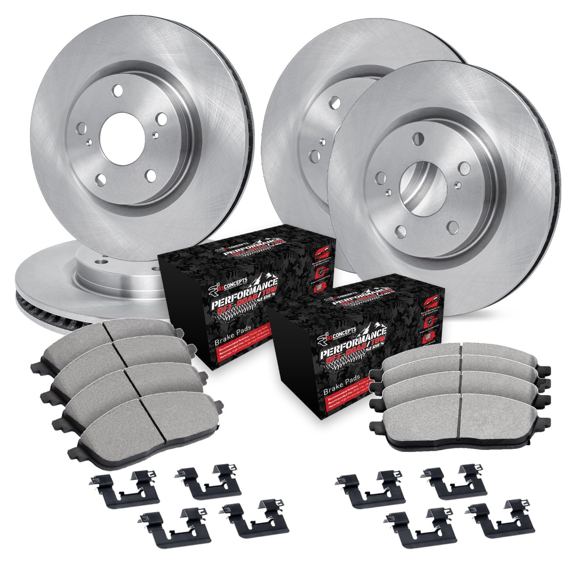 R1 Concepts Disc Brake Rotor Set With Off-Road/Tow Brake Pads And Hardware Wfvh2-42049