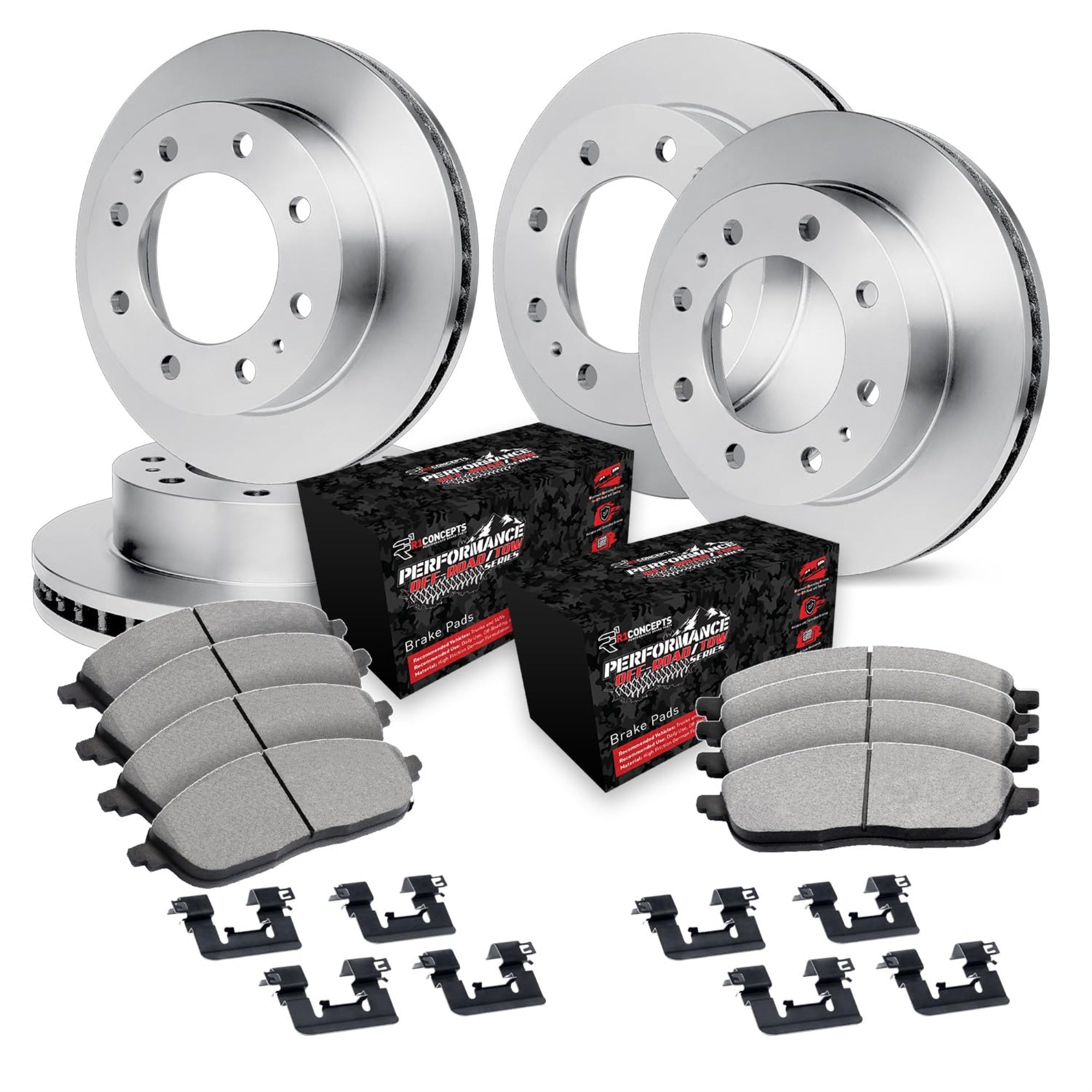R1 Concepts Disc Brake Rotor Set With Off-Road/Tow Brake Pads And Hardware Wfvh2-54068