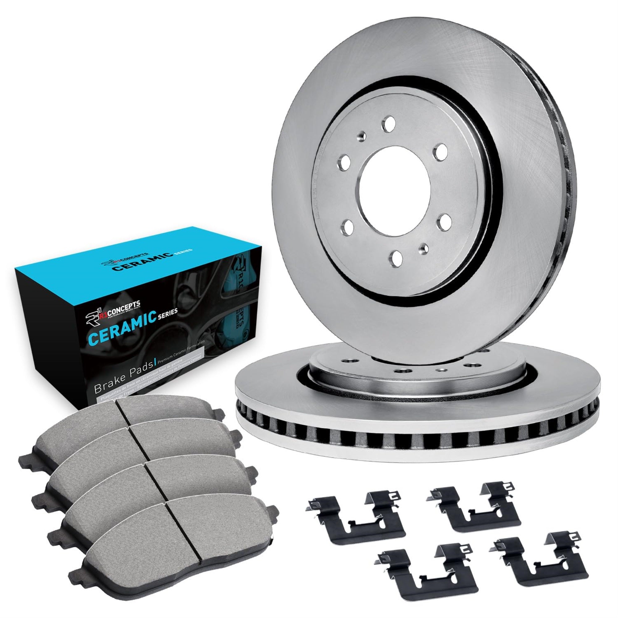 R1 Concepts Disc Brake Rotor Set with Ceramic Pads and Hardware WFWH1-46040