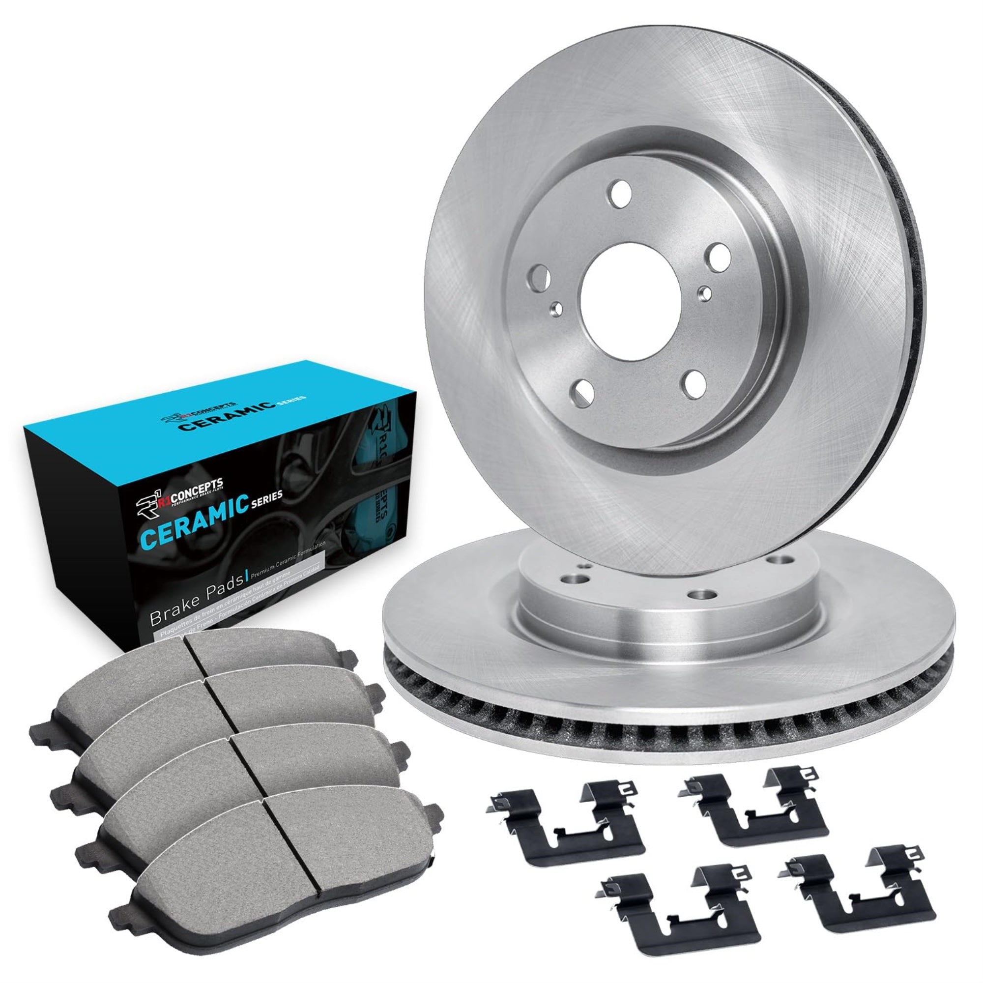 R1 Concepts Disc Brake Rotor Set with Ceramic Pads and Hardware WFWH1-67084