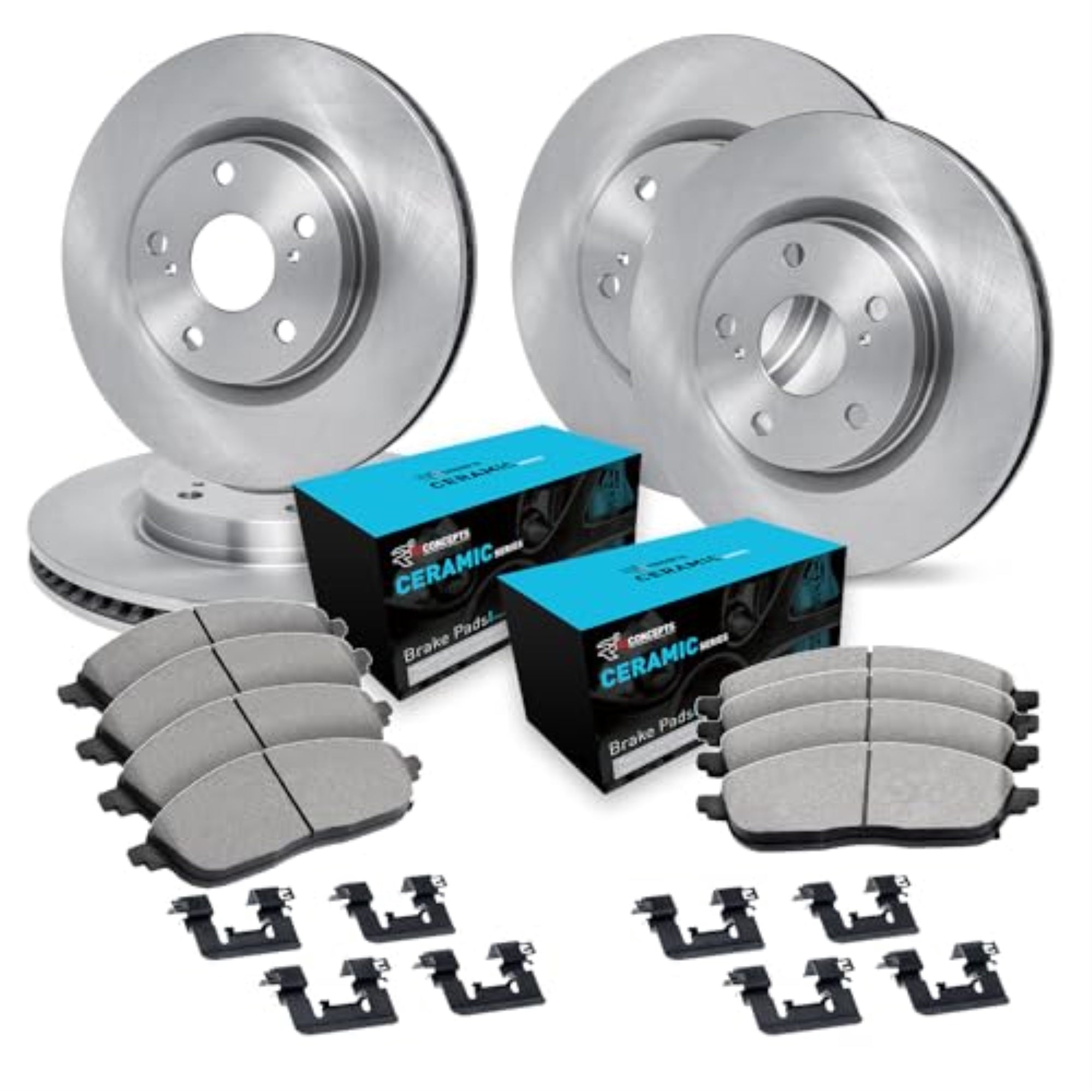R1 Concepts Disc Brake Rotor Set with Ceramic Pads and Hardware WFWH2-56029