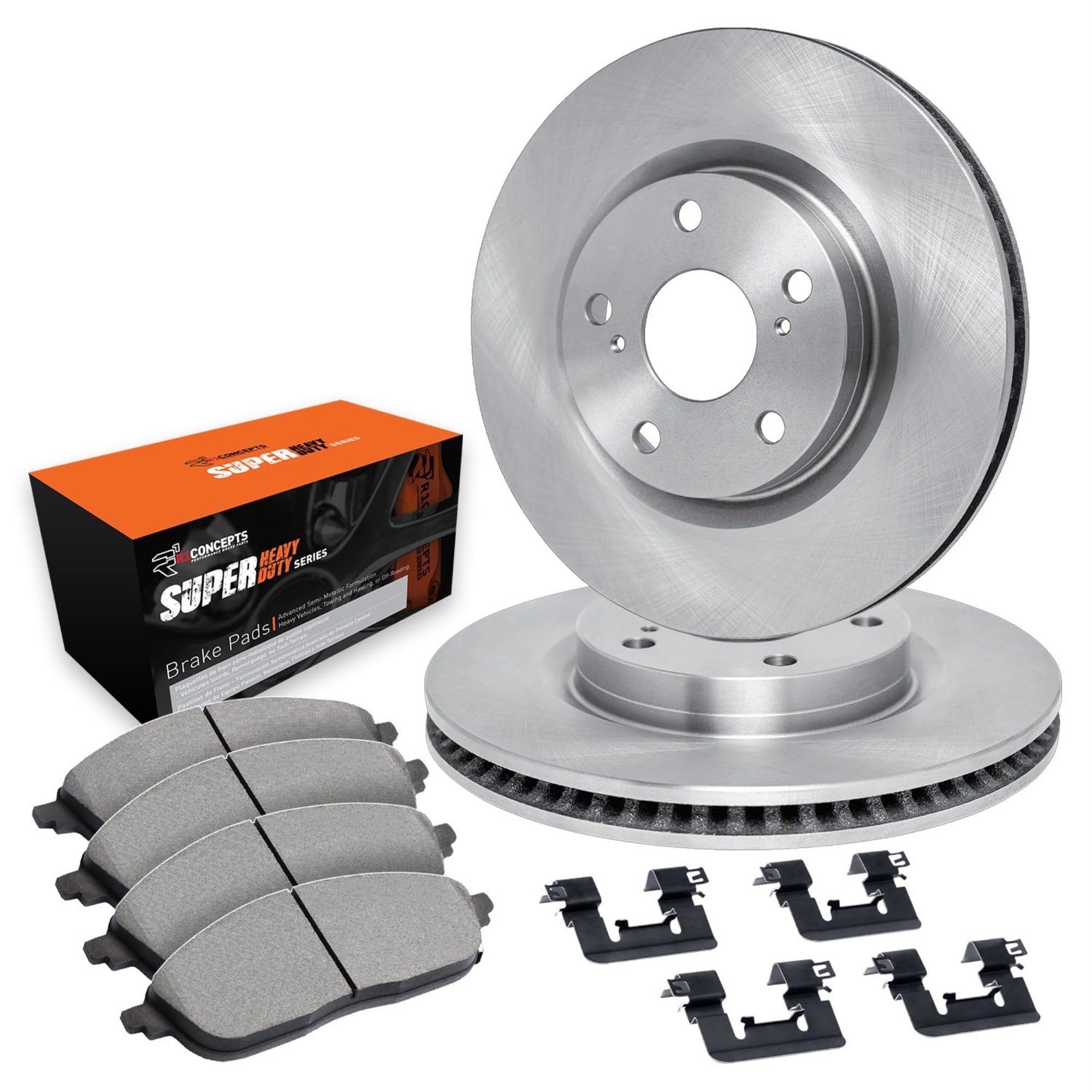 R1 Concepts Disc Brake Rotor Set with Super Duty Pads and Hardware WFXH1-42186