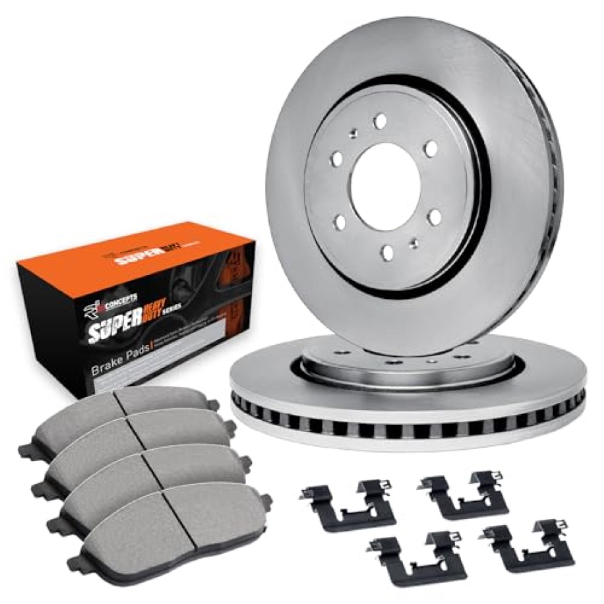 R1 Concepts Disc Brake Rotor Set with Super Duty Pads and Hardware WFXH1-44001